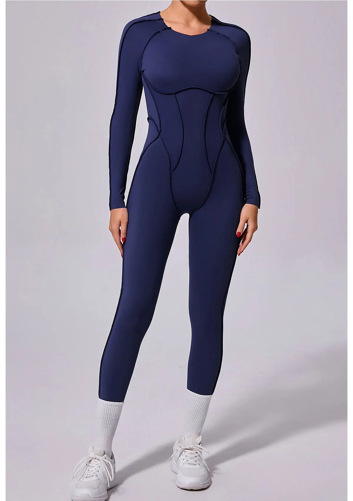 Long Sleeve Overalls Romper - Women's Running & Gym Jumpsuit