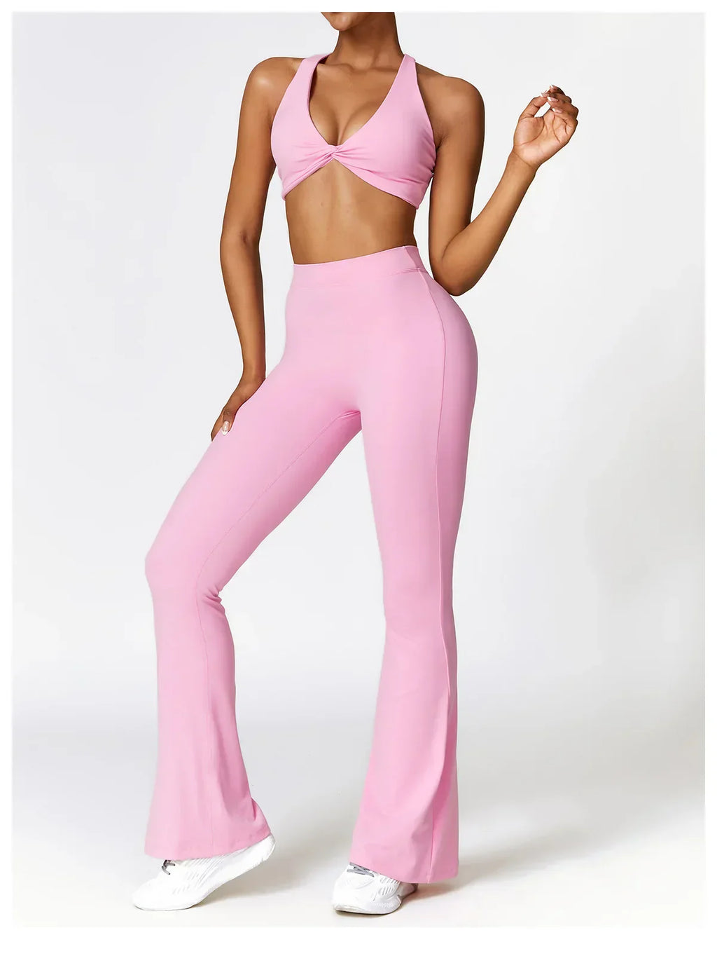 V-Hip Flare Yoga Pants - High-Waist Wide-Leg Leggings