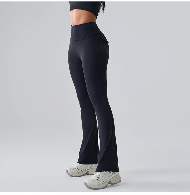 High-Waist Bell-Bottom Yoga Pants - Wide-Leg Flare Leggings