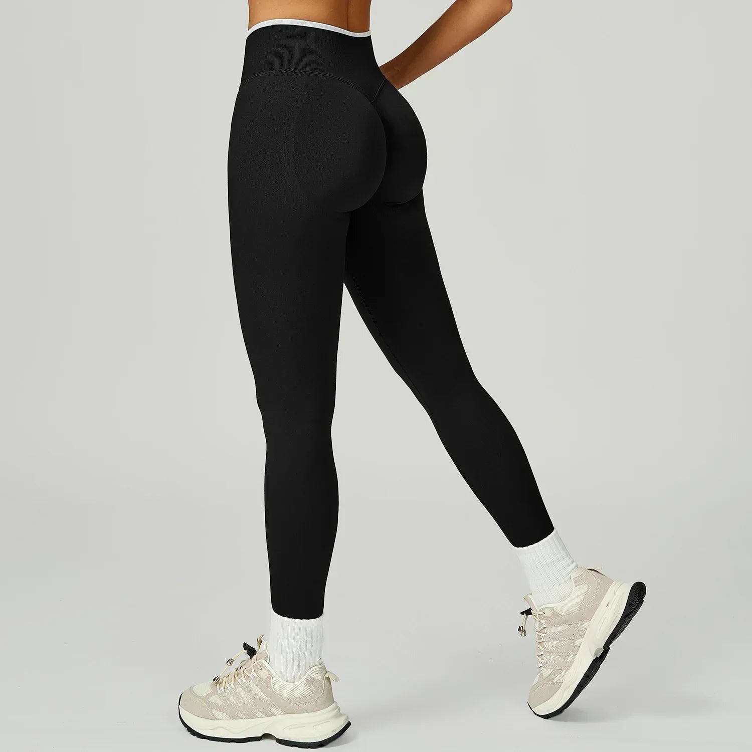 Seamless High-Waist Leggings - Breathable Yoga & Running Tights