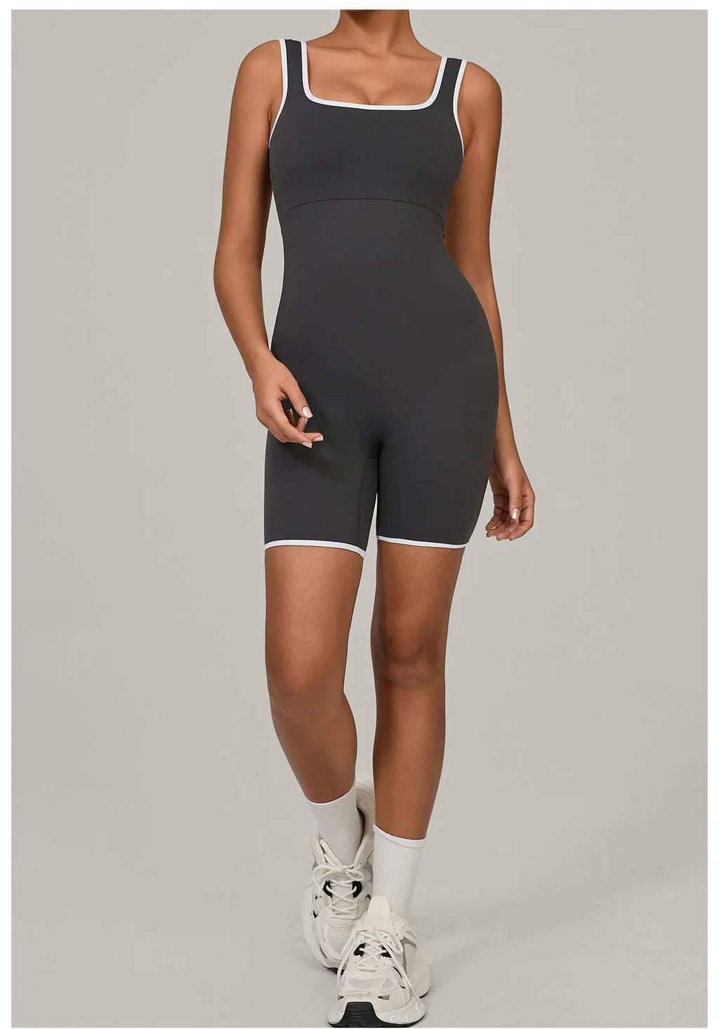 Color-Block Sleeveless Romper - Women's Quick-Dry Yoga Jumpsuit