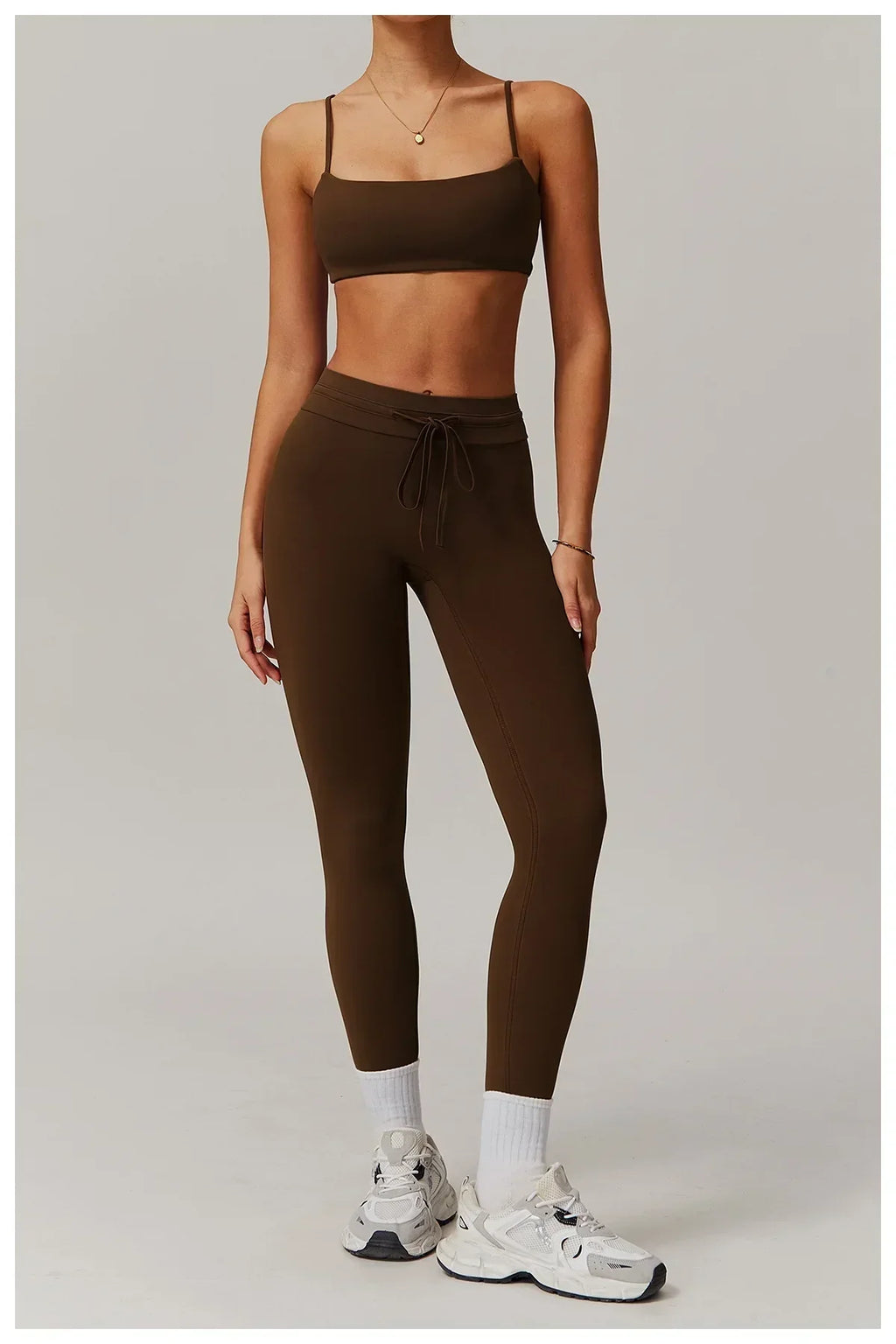 High-Waist Strap Leggings - Push-Up Stretch Gym Tights