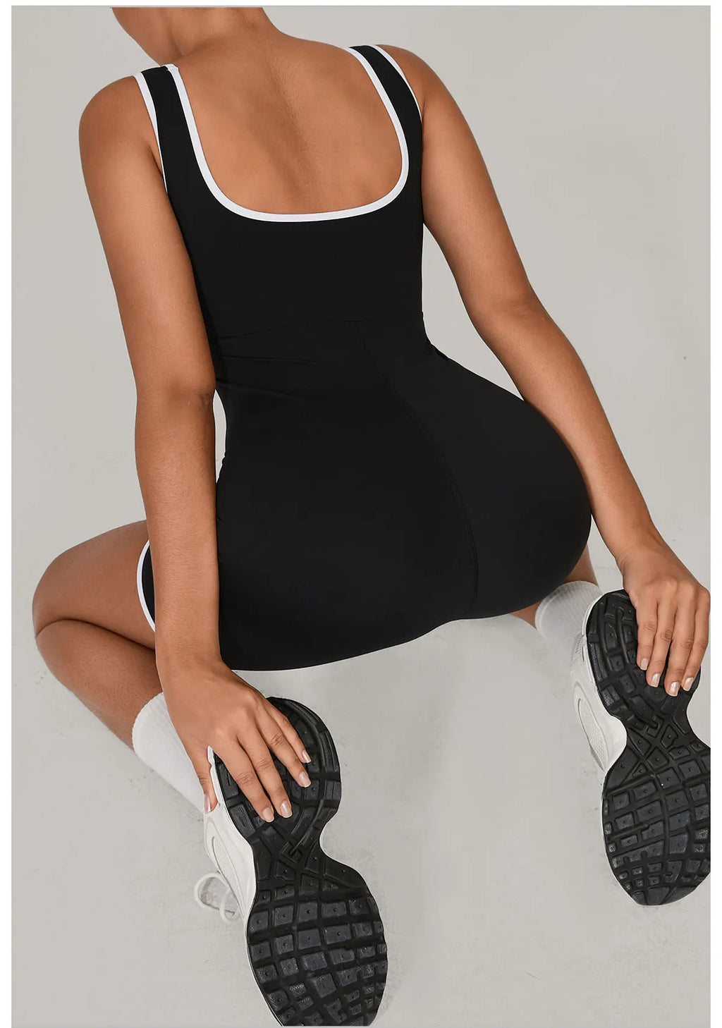 Color-Block Sleeveless Romper - Women's Quick-Dry Yoga Jumpsuit