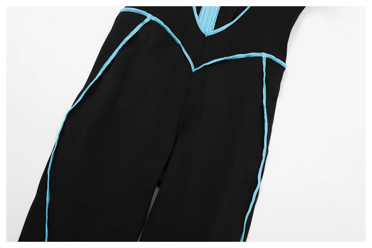 Zip-Up Short Sleeve Romper - Women's Push-Up Gym Jumpsuit