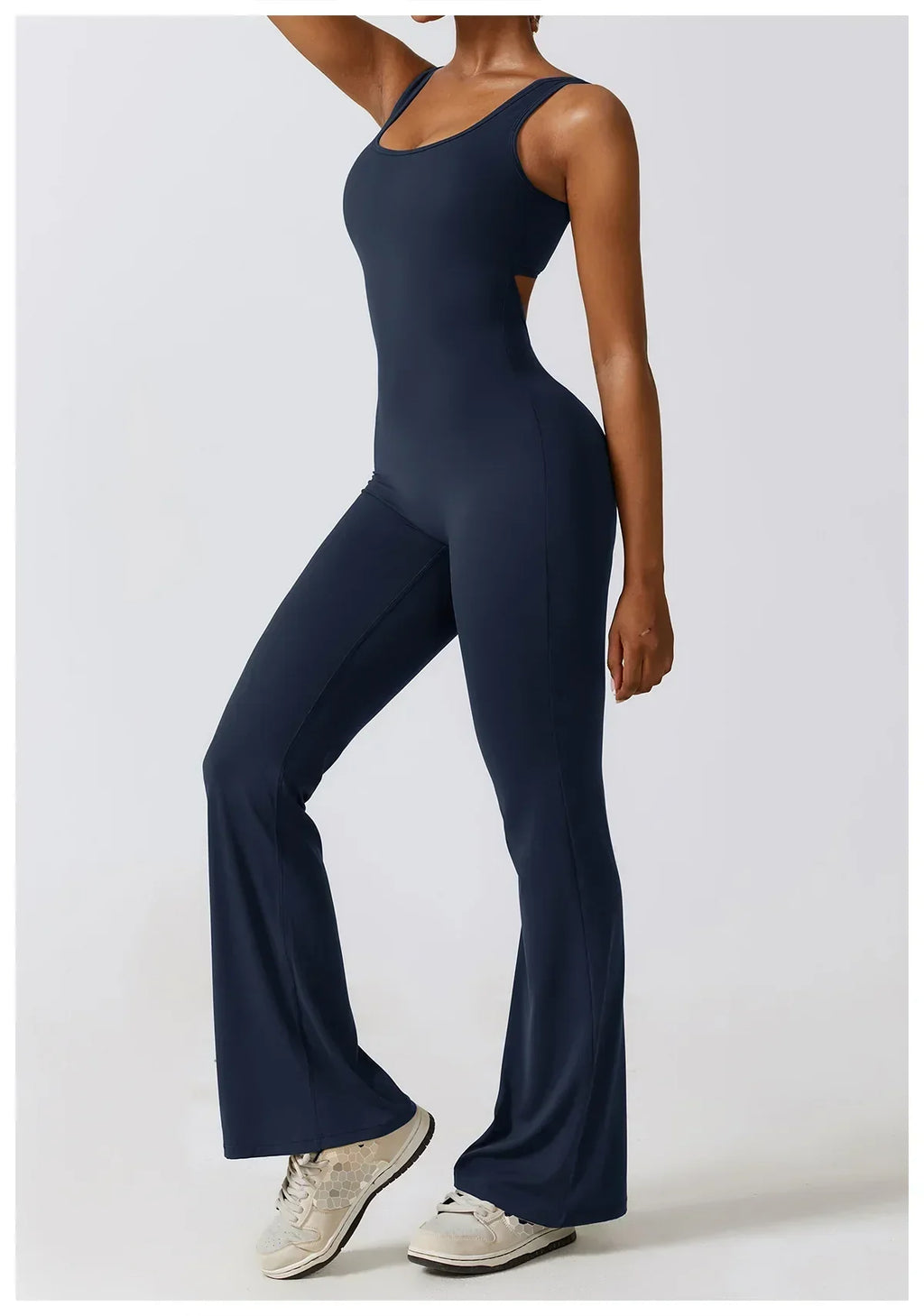 One-Piece Stretch Bodysuit - Women's Push-Up Workout Jumpsuit