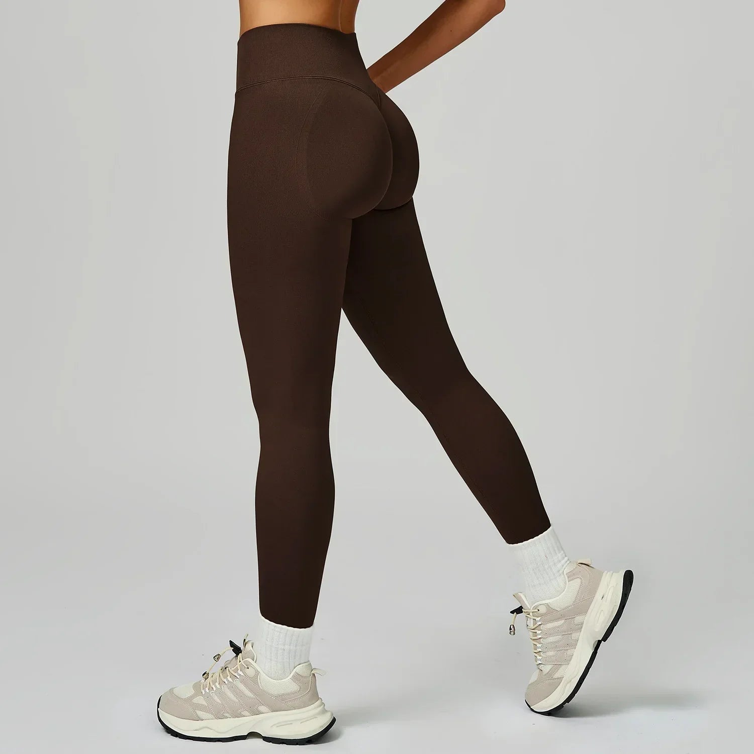 Seamless High-Waist Leggings - Breathable Yoga & Running Tights