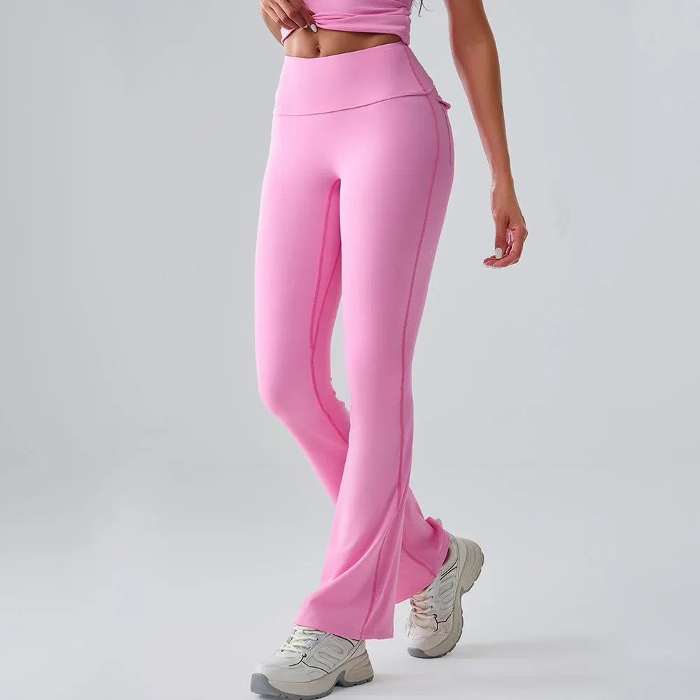 High-Waist Bell-Bottom Yoga Pants - Wide-Leg Flare Leggings