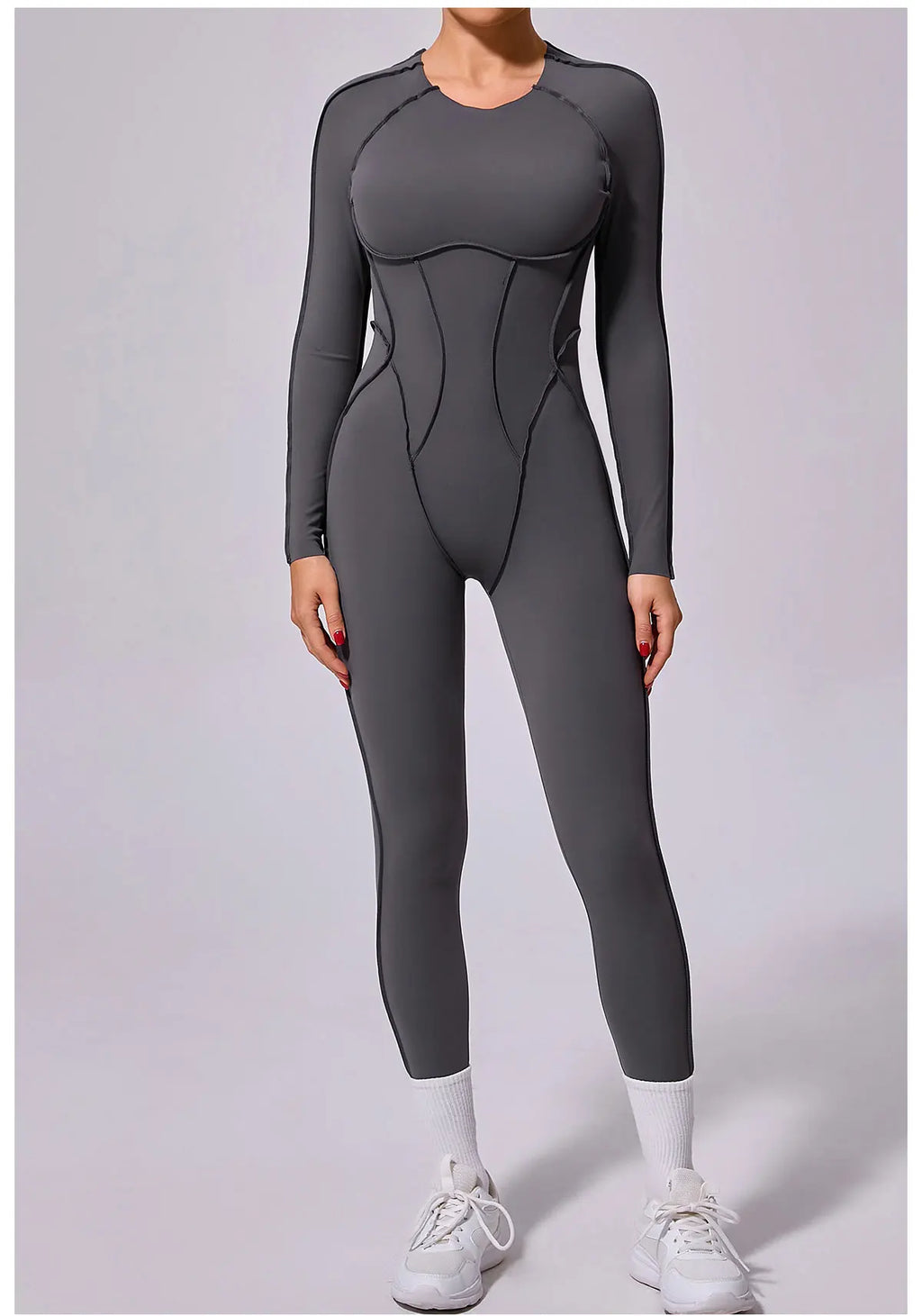 Long Sleeve Overalls Romper - Women's Running & Gym Jumpsuit