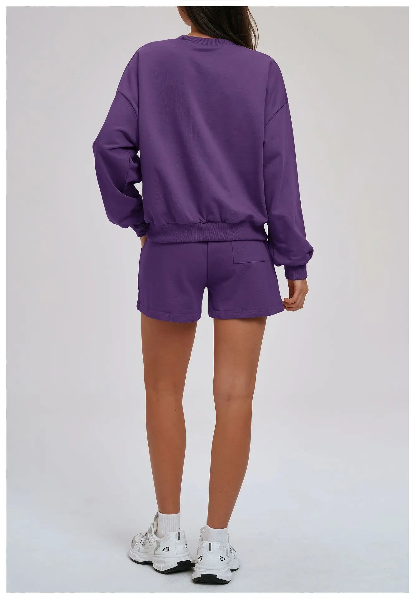 2-Piece Hoodie & Shorts Set - Women's Winter Sportswear