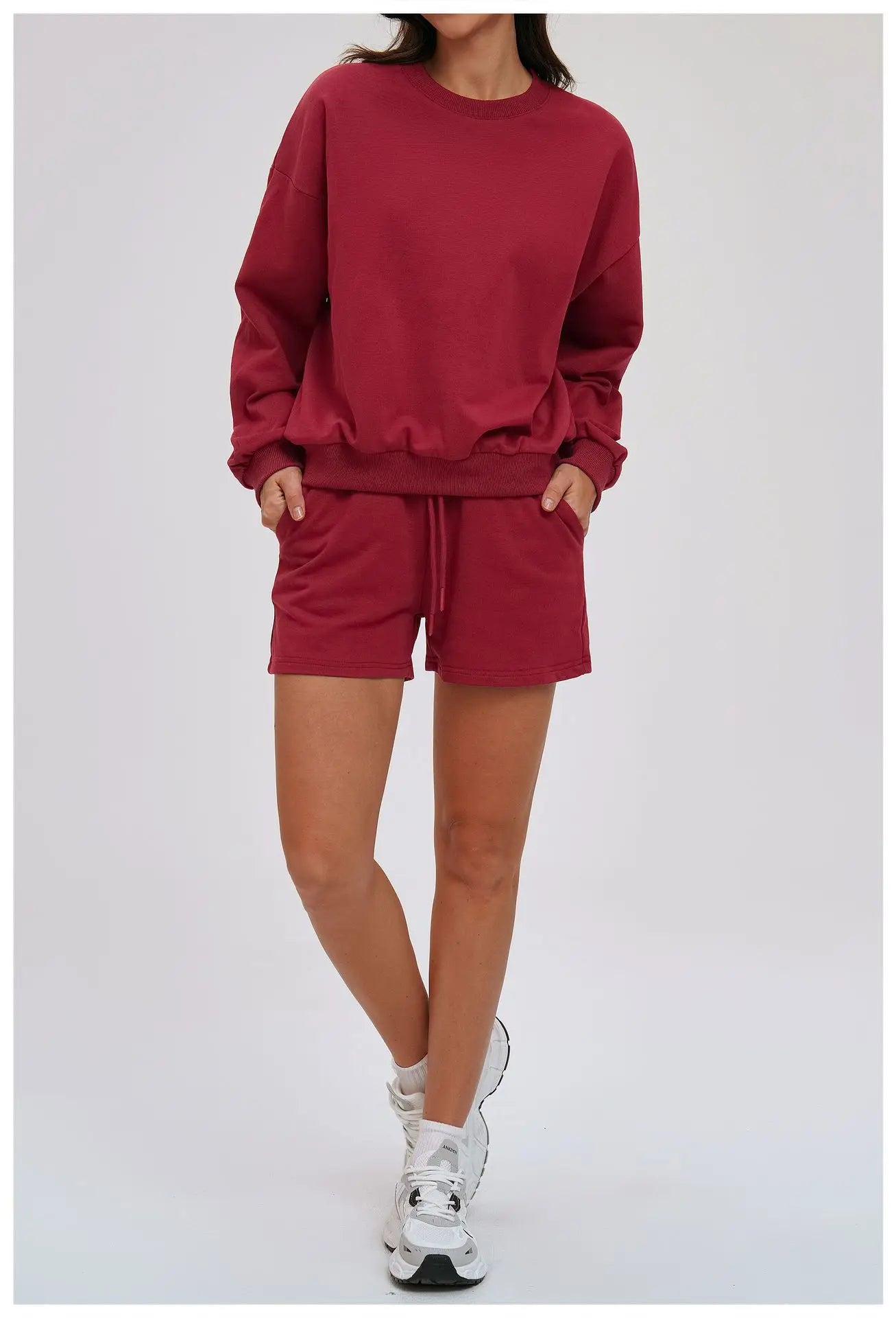 2-Piece Hoodie & Shorts Set - Women's Winter Sportswear