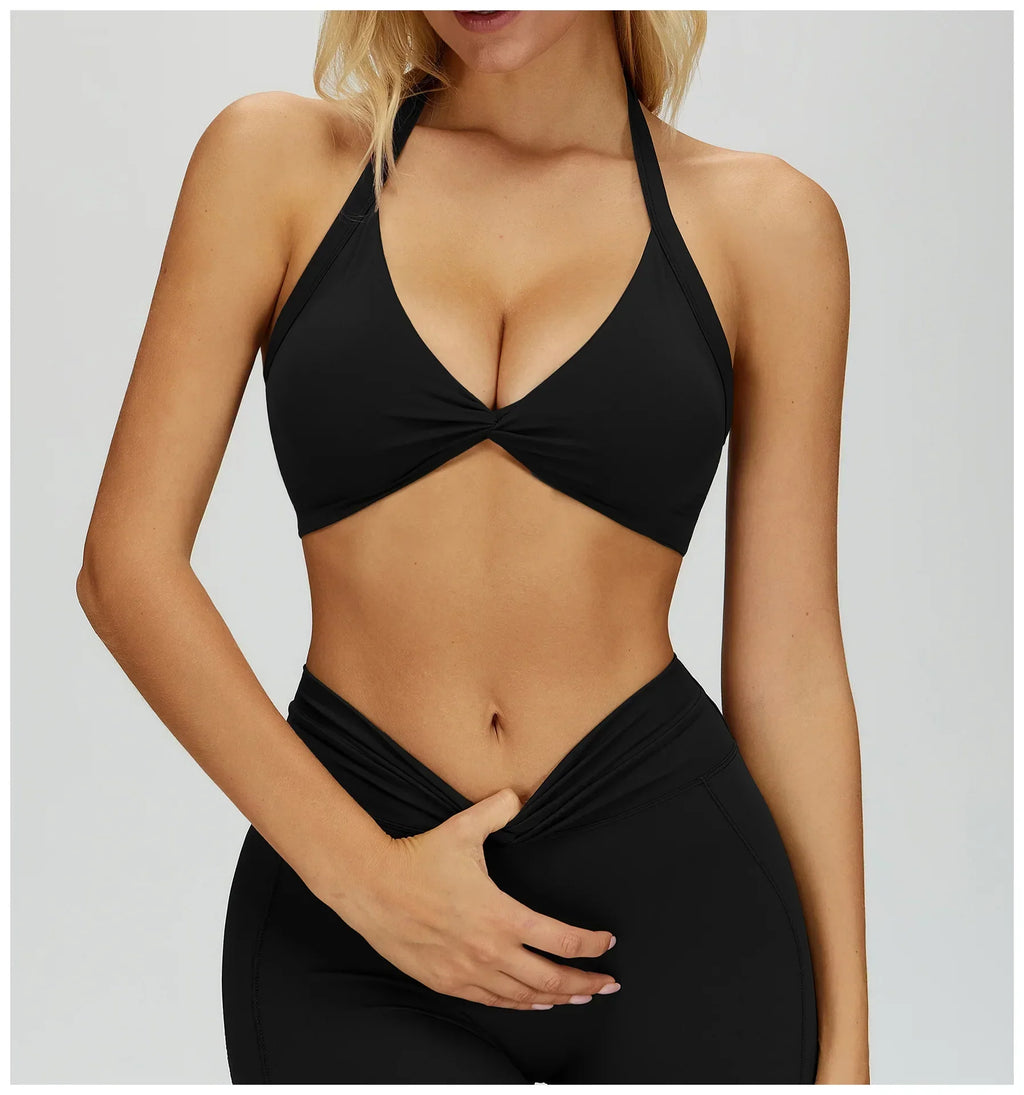 Backless Athletic Sports Bra - Women's Gym Crop Top