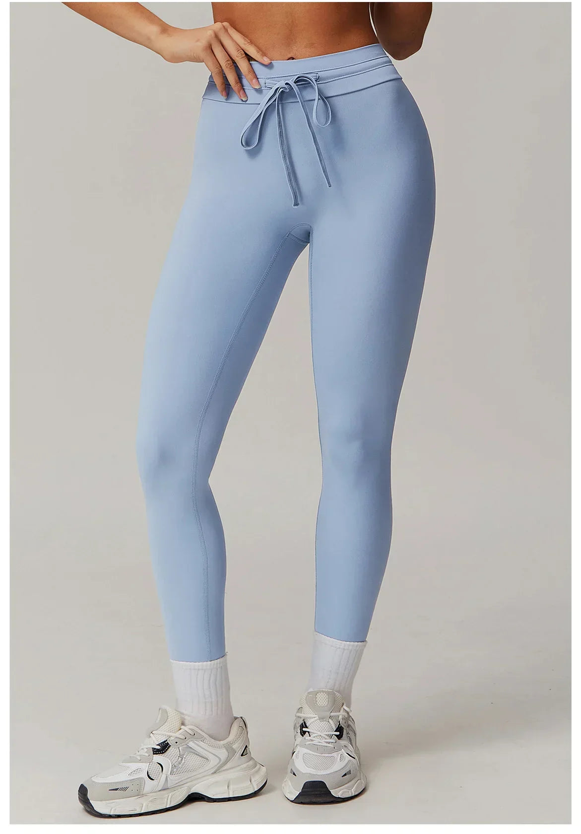 High-Waist Strap Leggings - Push-Up Stretch Gym Tights