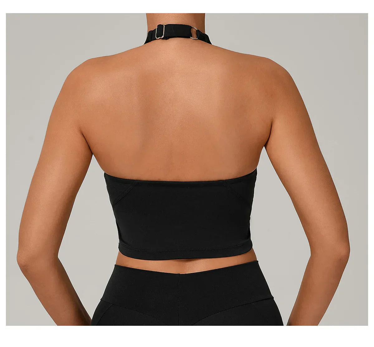 Halter High-Support Sports Bra - Open-Back Push-Up