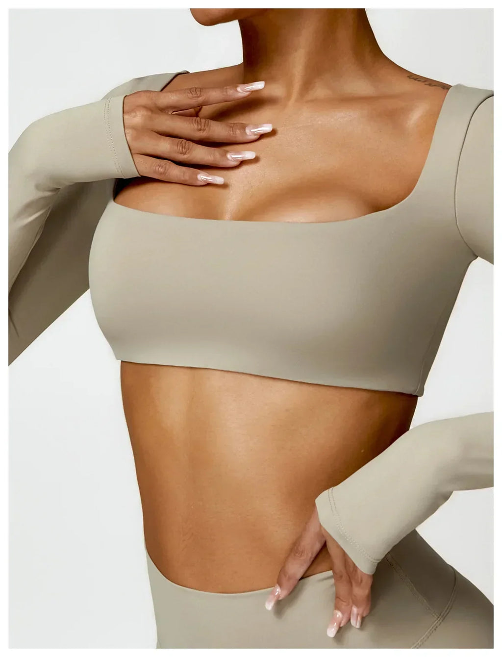 2-Piece Legging & Long Sleeve Set - Women's Yoga Tracksuit