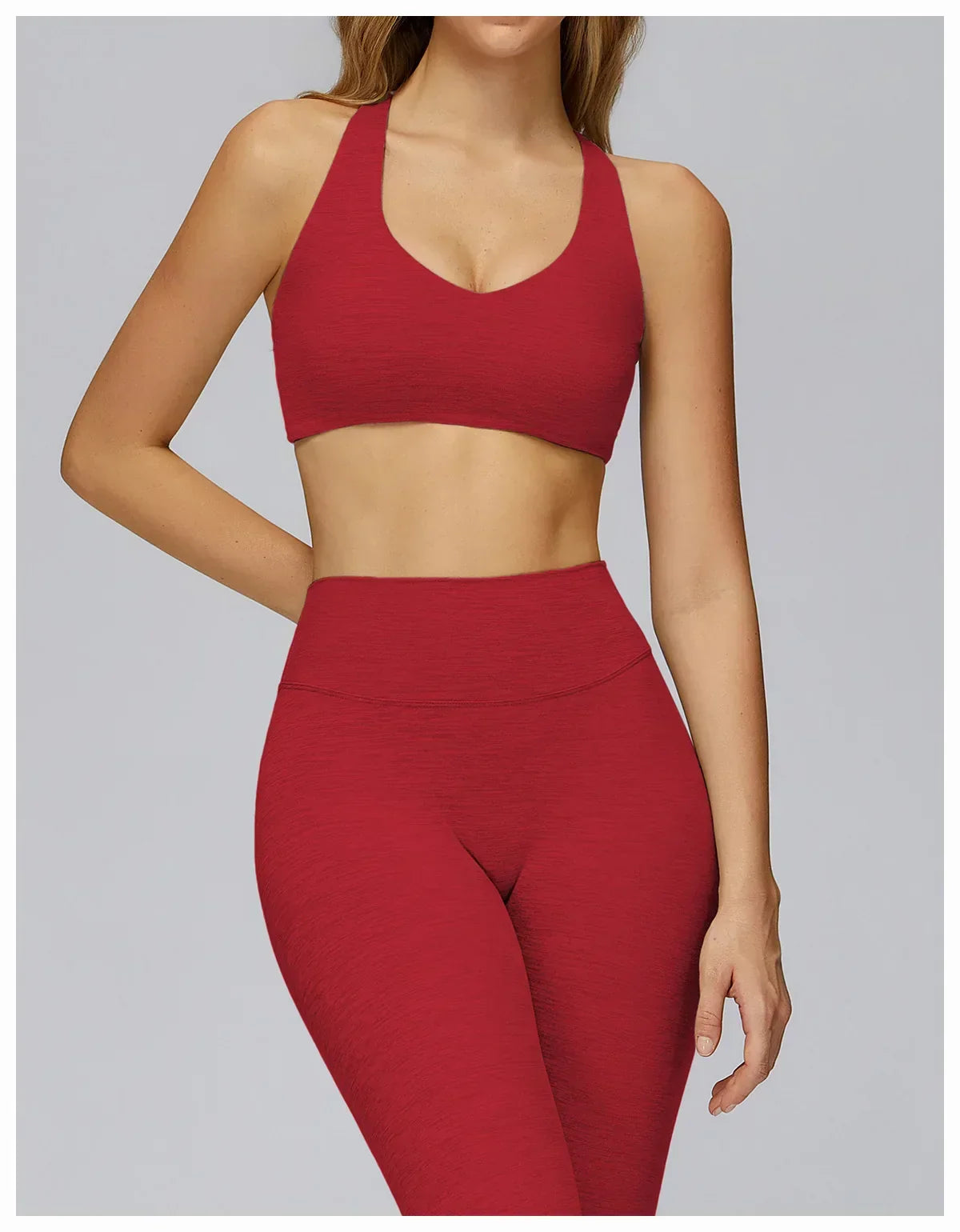 V-Neck Sports Bra with Removable Pads - Quick-Dry Push-Up