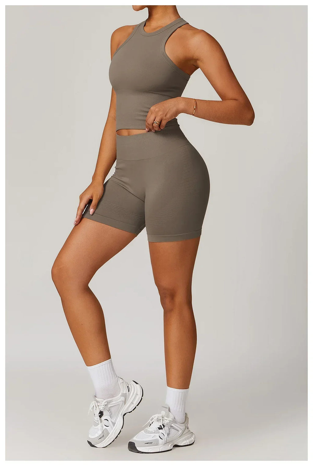 2-Piece Seamless Set - High-Waist Leggings & Top Tracksuit