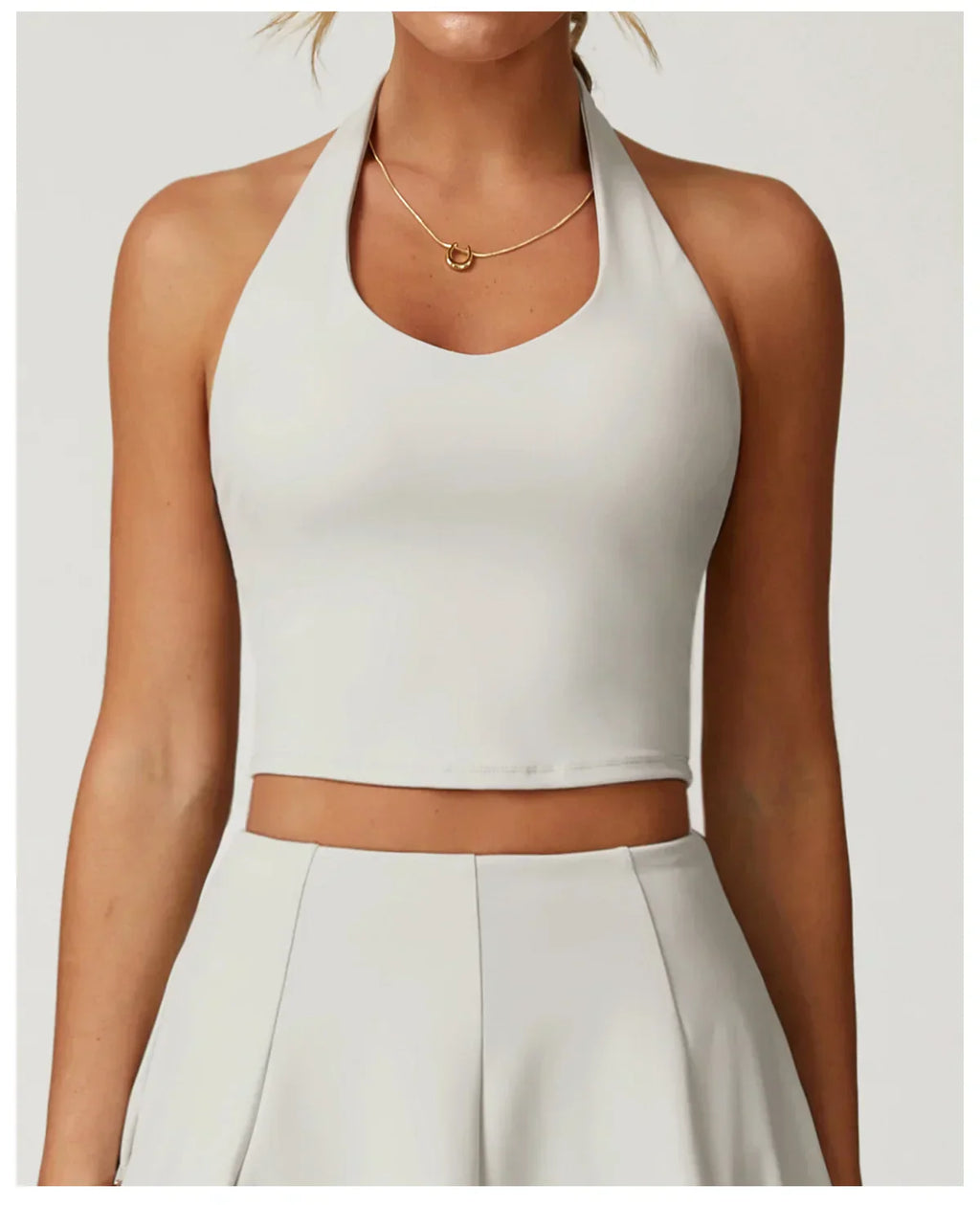 Halter Seamless Sports Bra - Quick-Dry Push-Up Tank