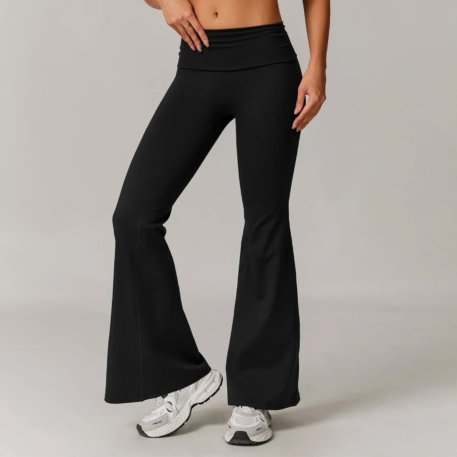 High-Waist Flare Leggings - Tummy-Control Wide-Leg Yoga Pants