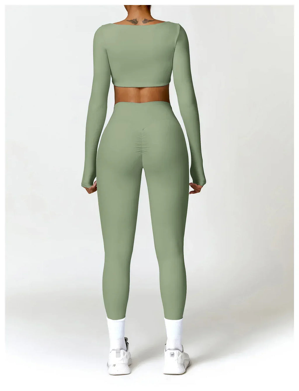 2-Piece Legging & Long Sleeve Set - Women's Yoga Tracksuit