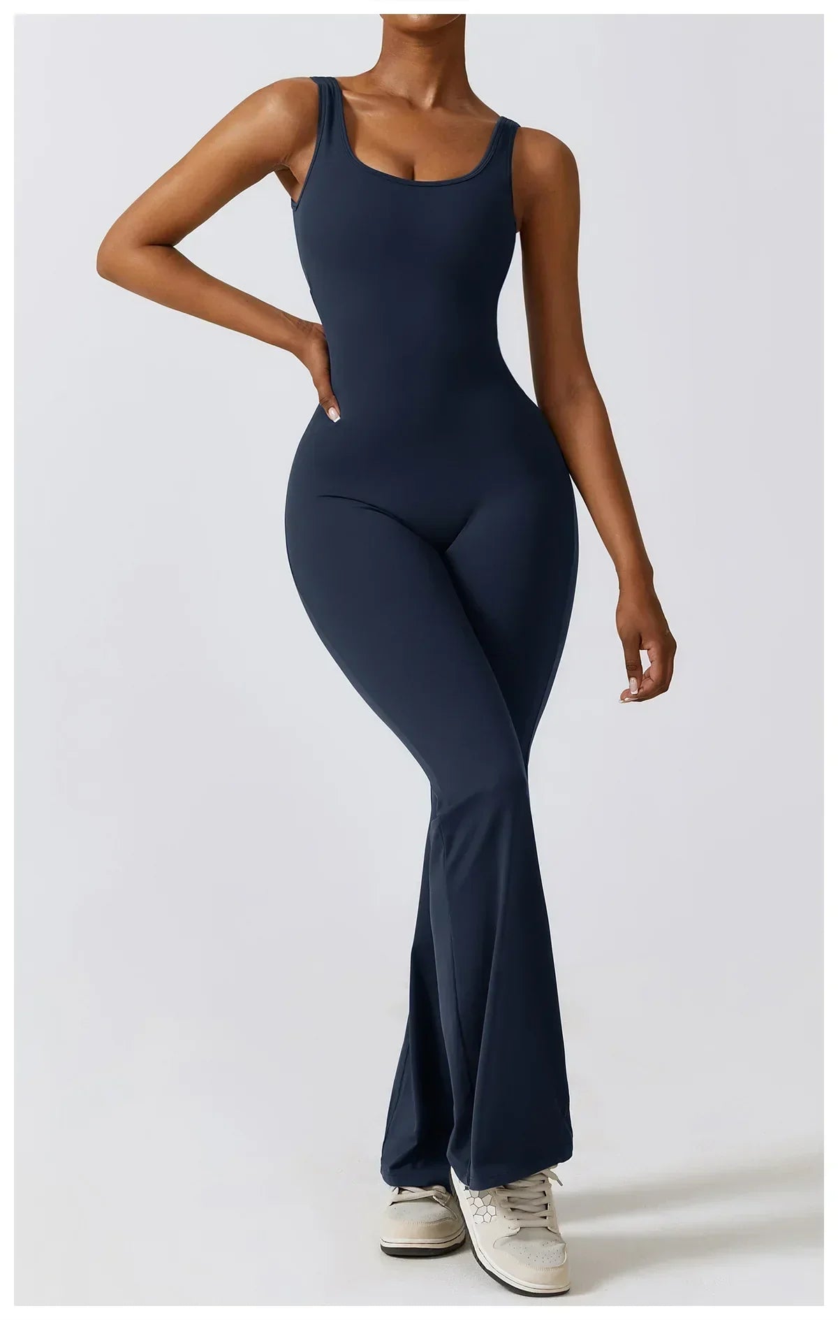 One-Piece Stretch Bodysuit - Women's Push-Up Workout Jumpsuit