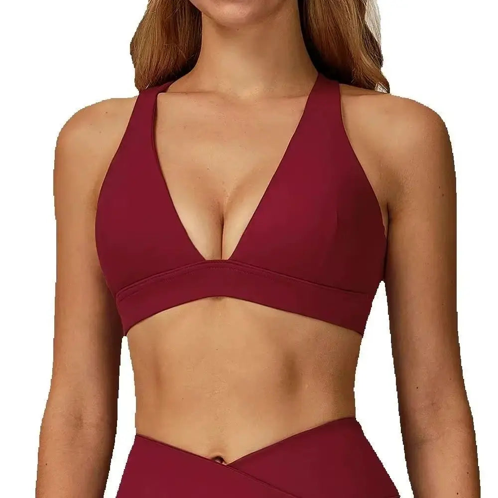 Backless Push-Up Fitness Bra - Athletic Crop Top