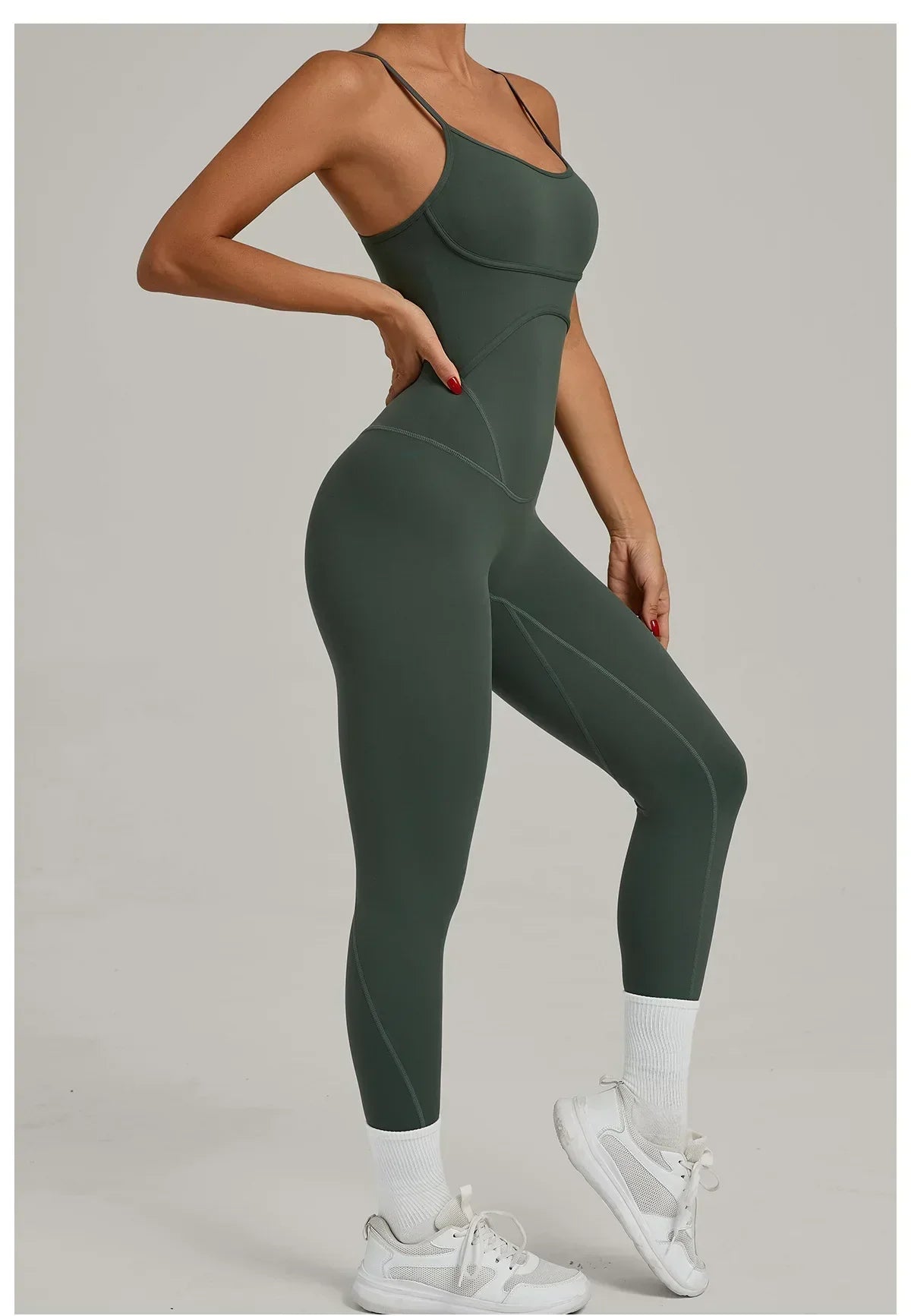 Scrunch Backless Romper - Women's One-Piece Yoga Jumpsuit