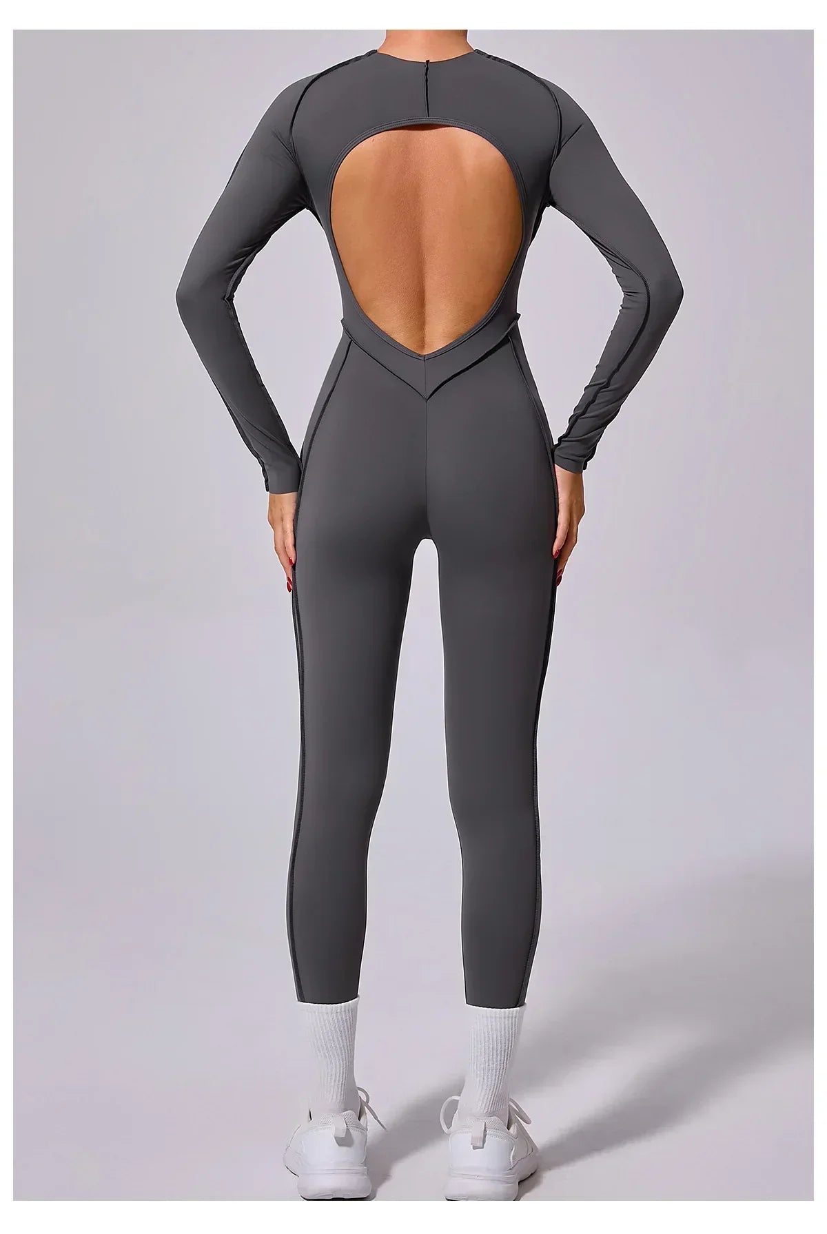 Long Sleeve Overalls Romper - Women's Running & Gym Jumpsuit