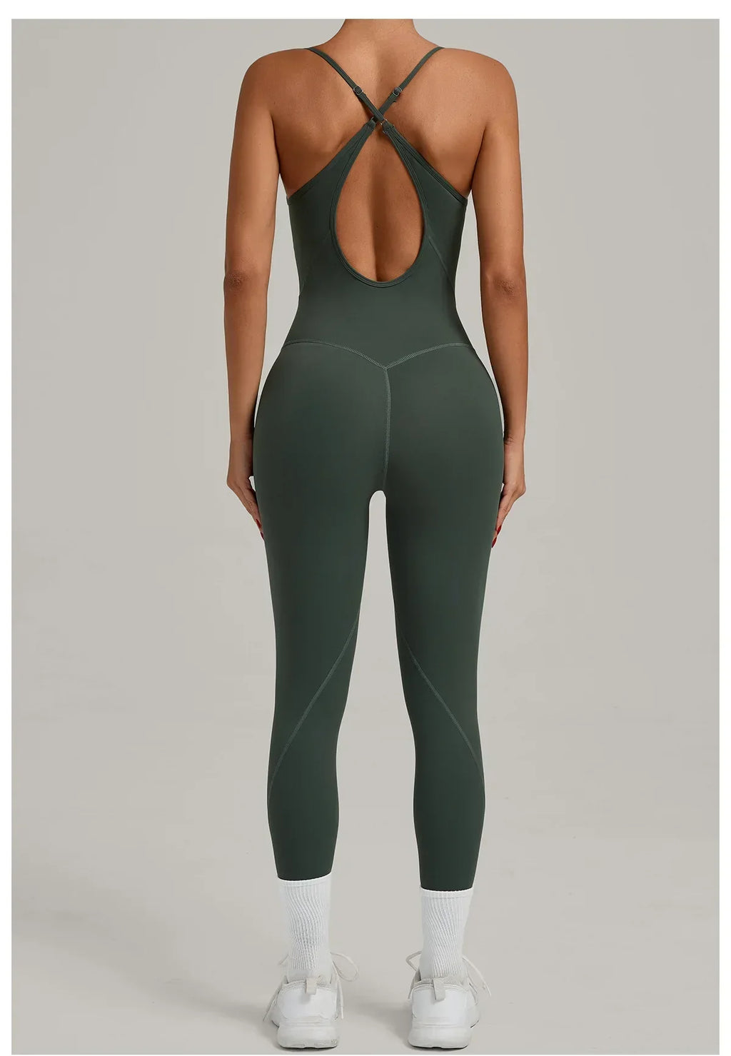 Scrunch Backless Romper - Women's One-Piece Yoga Jumpsuit