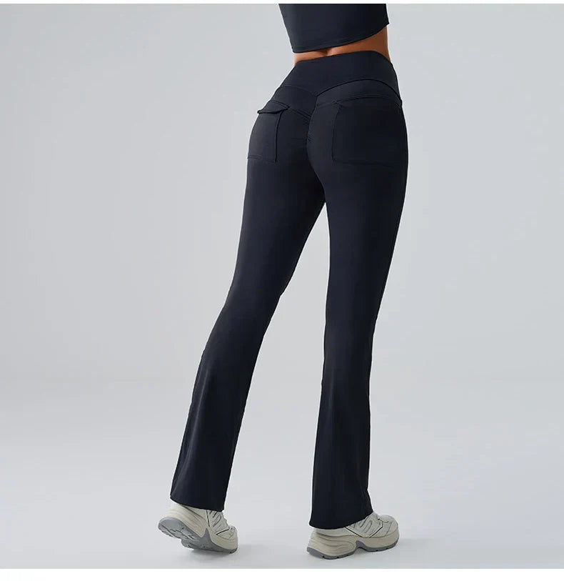 High-Waist Bell-Bottom Yoga Pants - Wide-Leg Flare Leggings