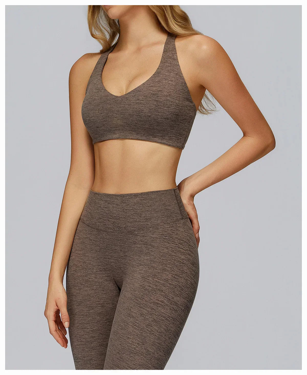V-Neck Sports Bra with Removable Pads - Quick-Dry Push-Up