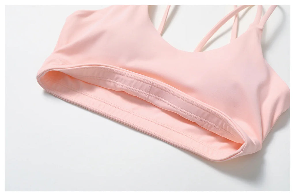Criss-Cross Back Sports Bra - High-Support Padded Bralette