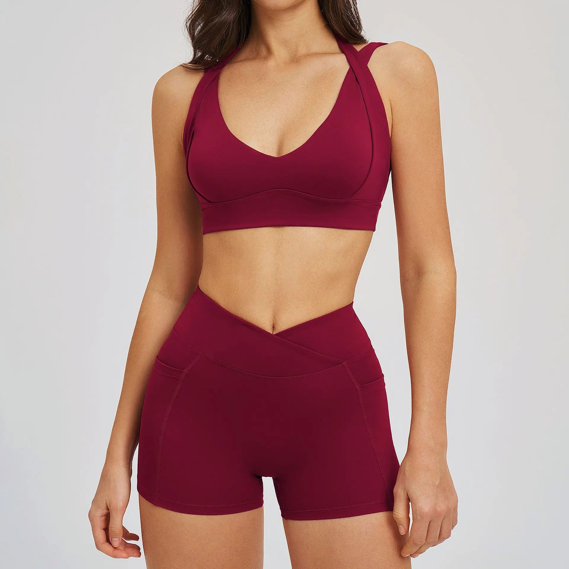 2-Piece Shorts Set - Women's Yoga & Gym Tracksuit