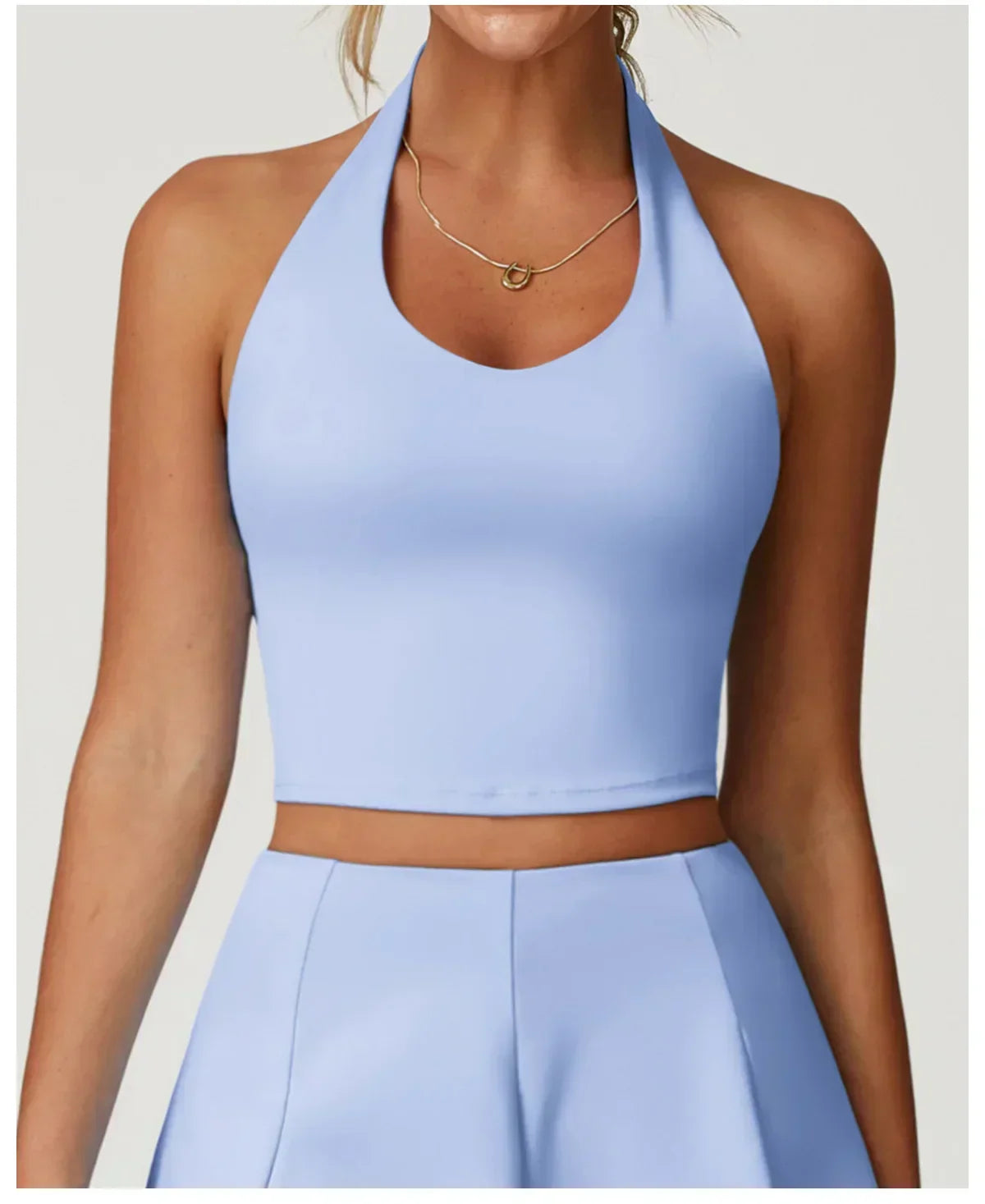 Halter Seamless Sports Bra - Quick-Dry Push-Up Tank