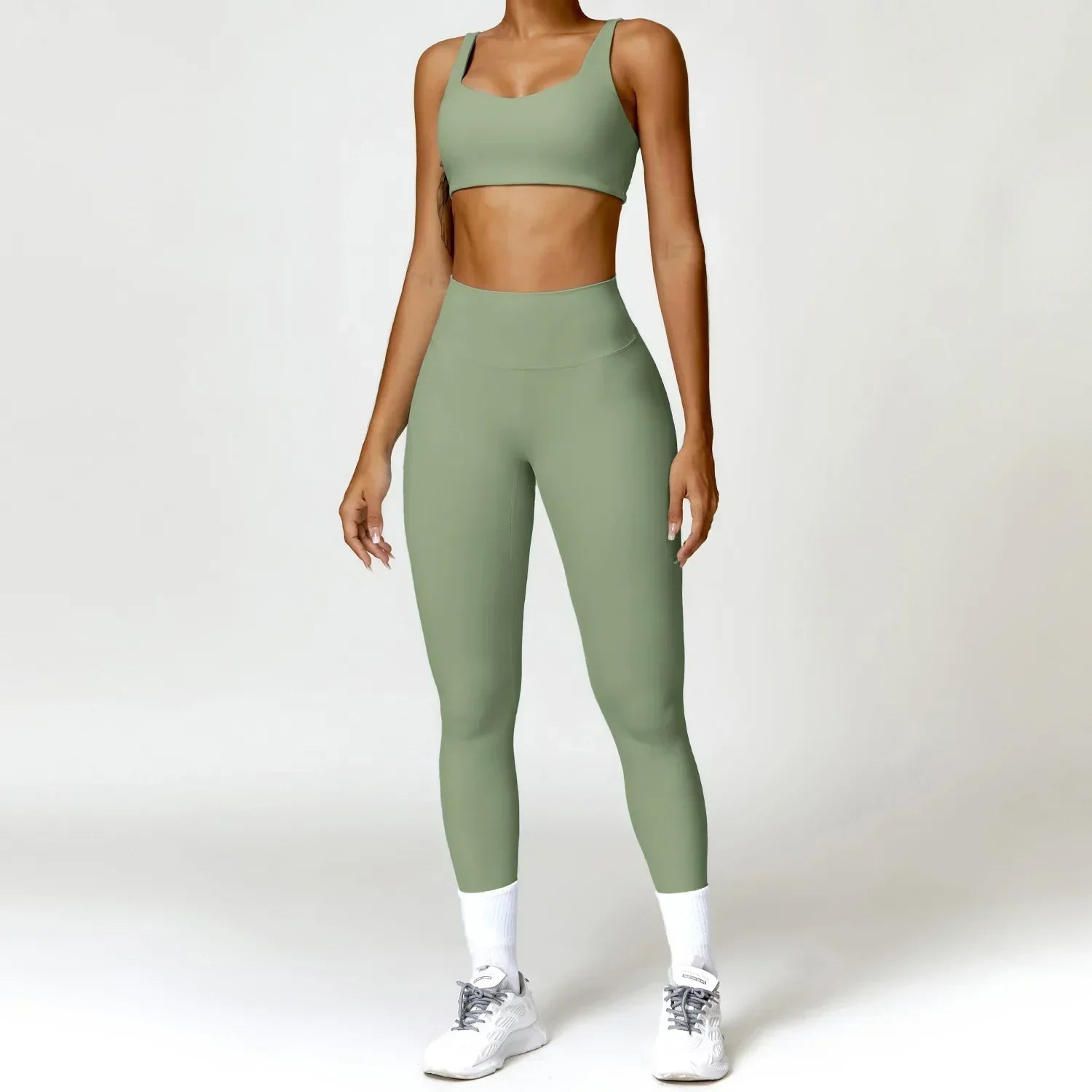2-Piece Legging & Long Sleeve Set - Women's Yoga Tracksuit