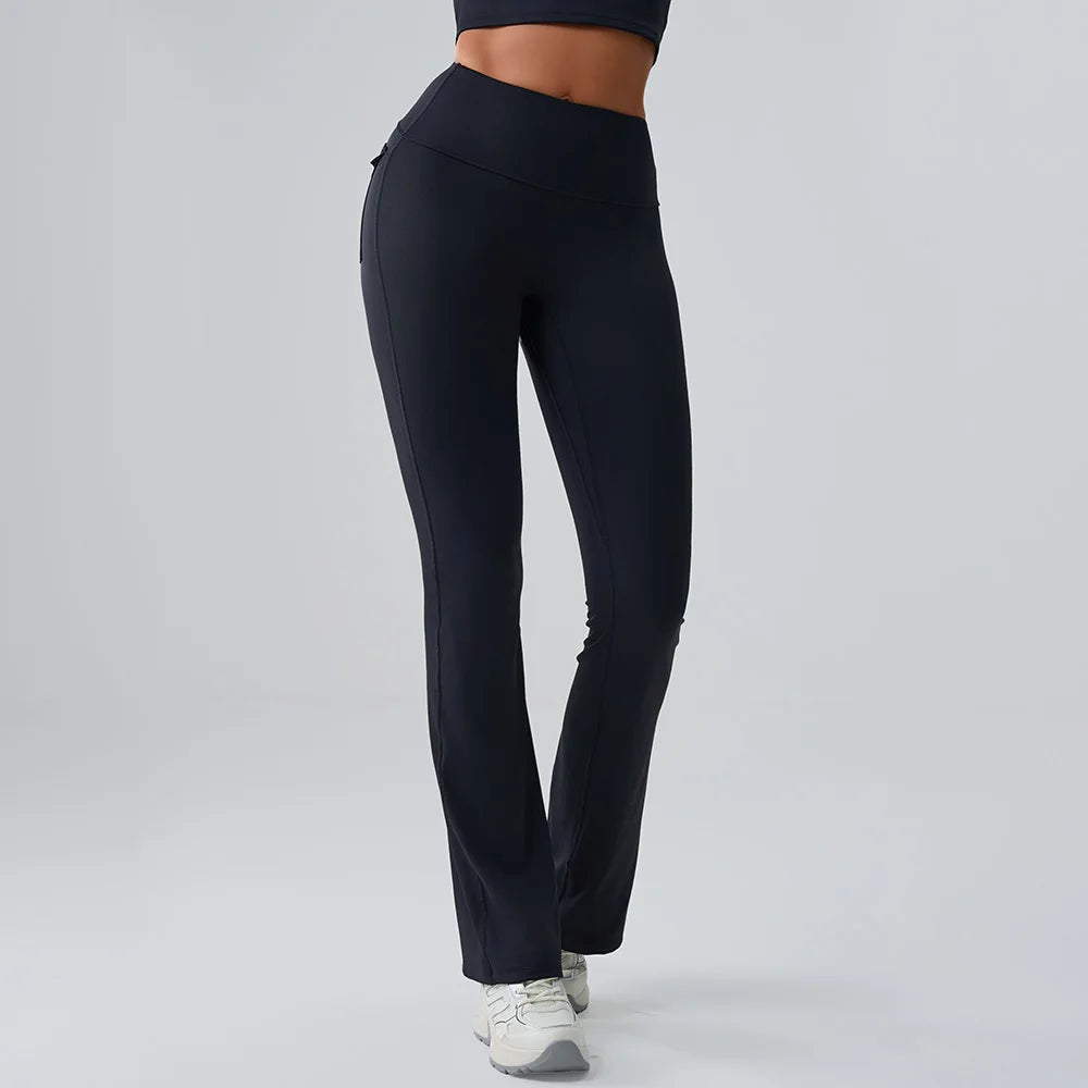 High-Waist Bell-Bottom Yoga Pants - Wide-Leg Flare Leggings