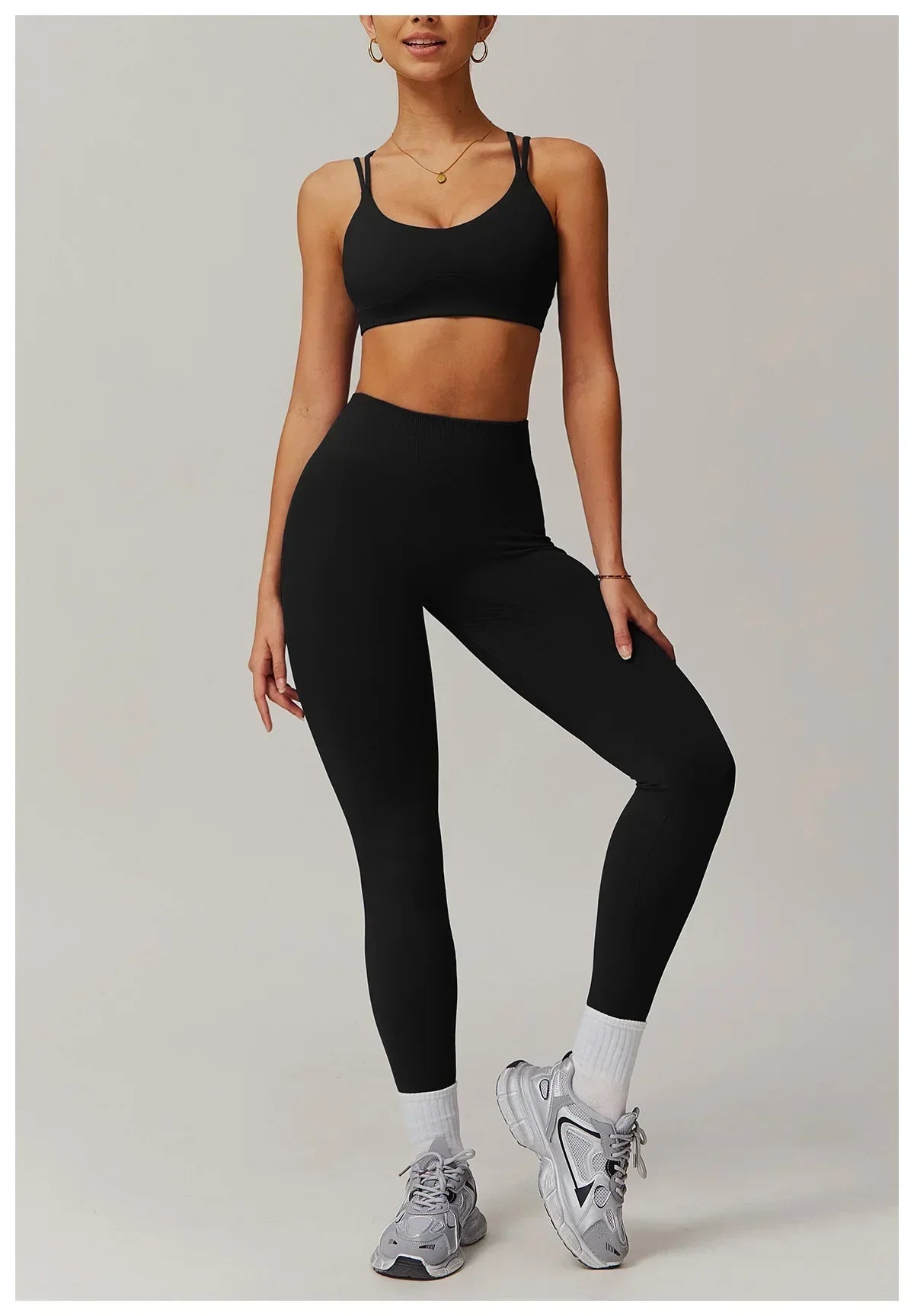 Criss-Cross Back Sports Bra - High-Support Padded Bralette