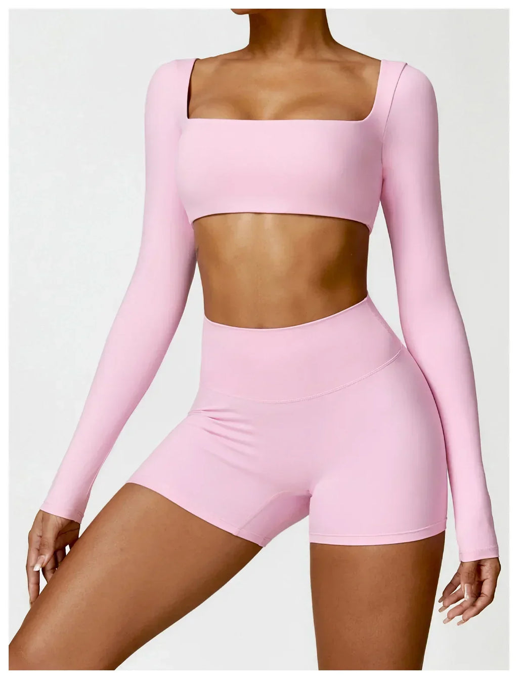 2-Piece Legging & Long Sleeve Set - Women's Yoga Tracksuit