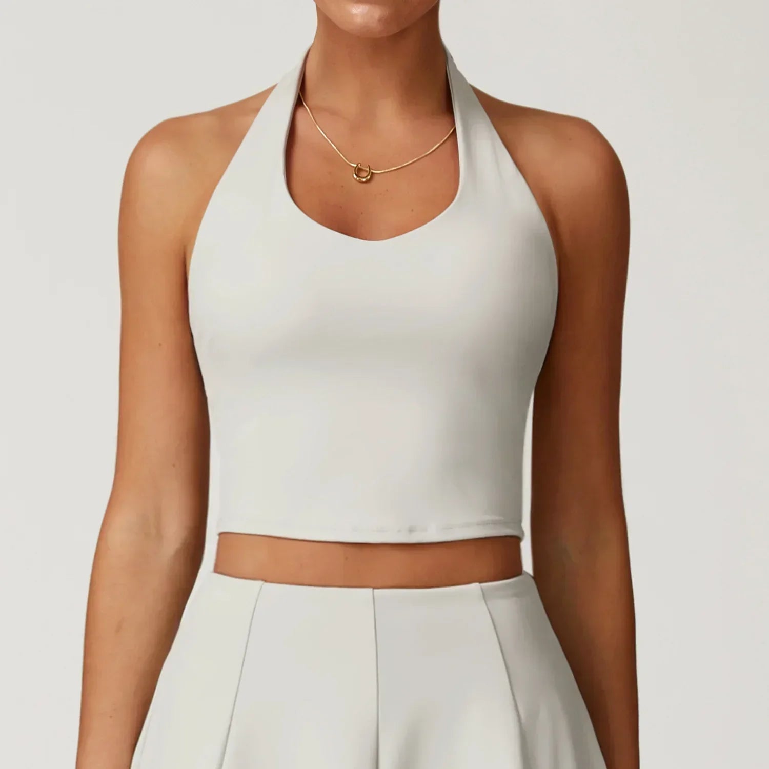 Halter Seamless Sports Bra - Quick-Dry Push-Up Tank