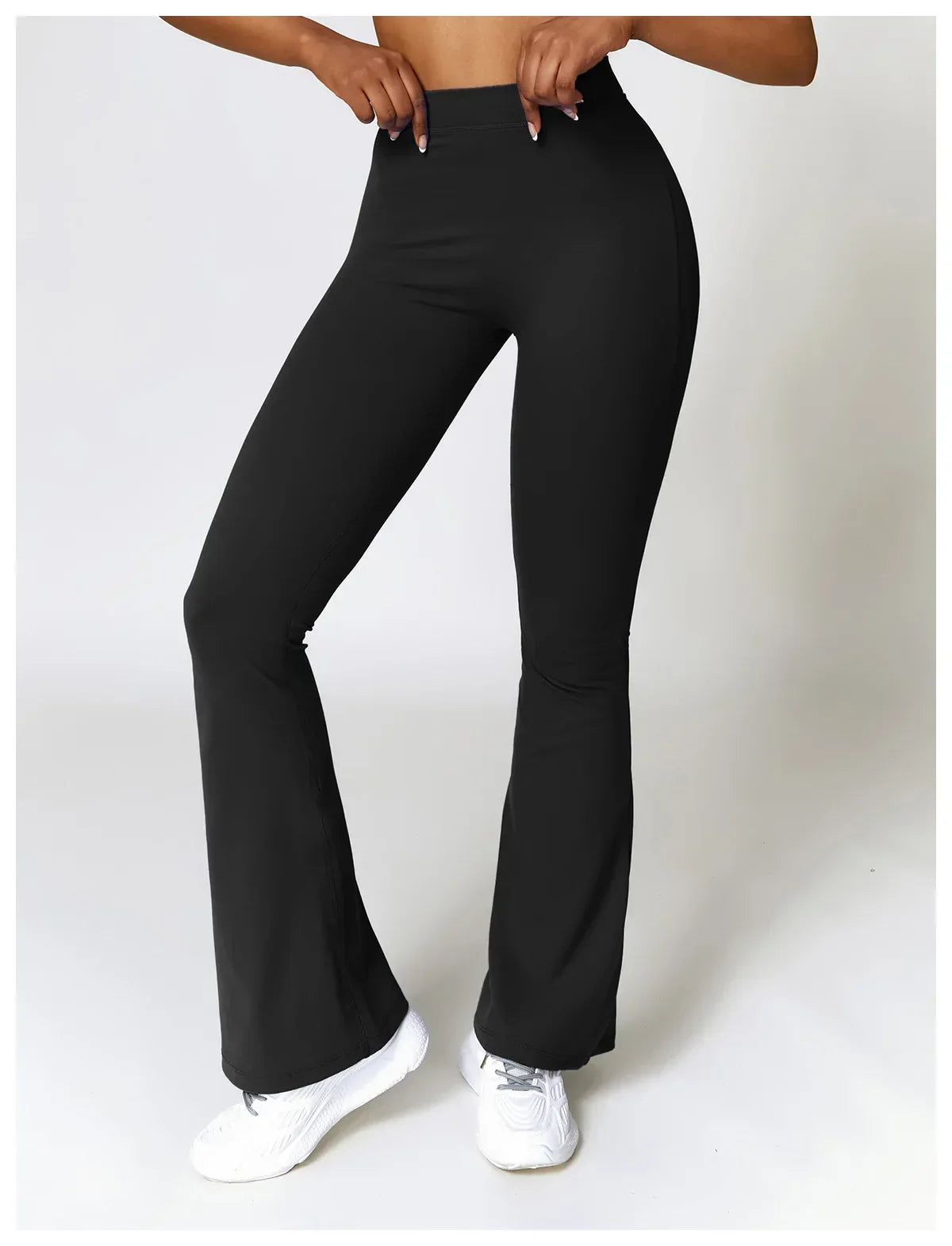 V-Hip Flare Yoga Pants - High-Waist Wide-Leg Leggings