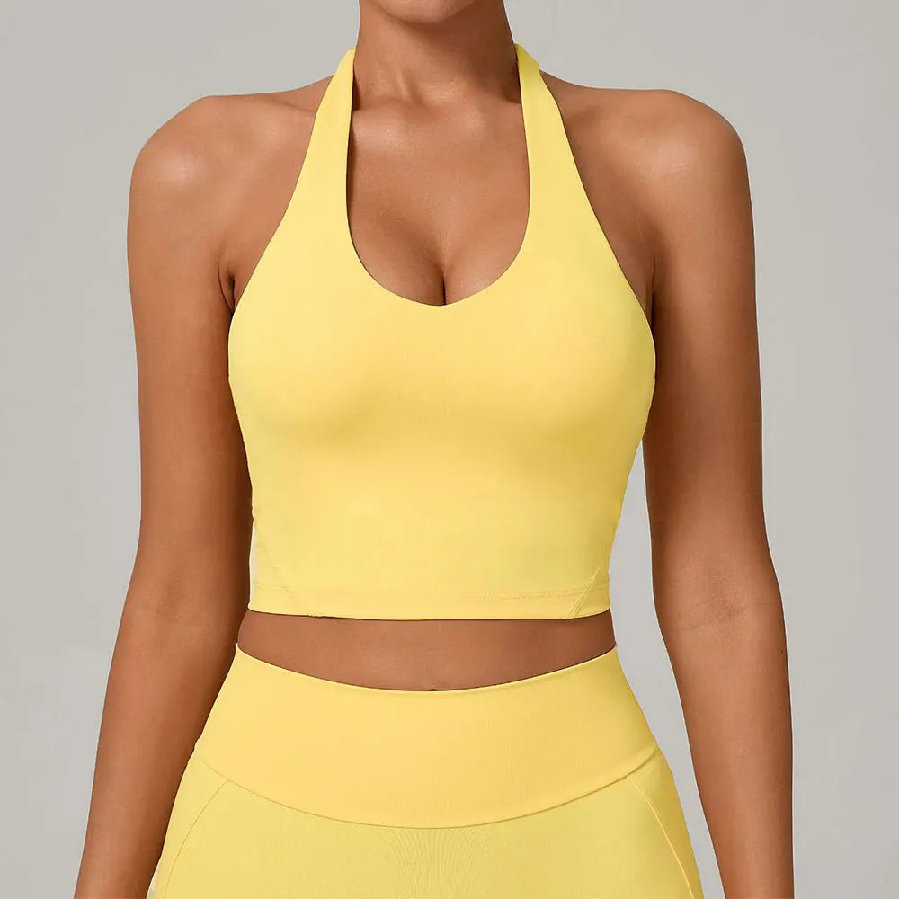 Halter High-Support Sports Bra - Open-Back Push-Up
