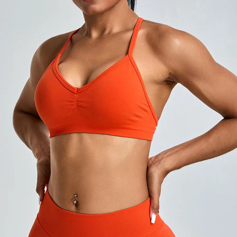 Scrunch Push-Up Sports Bra - Seamless Adjustable-Strap Tank