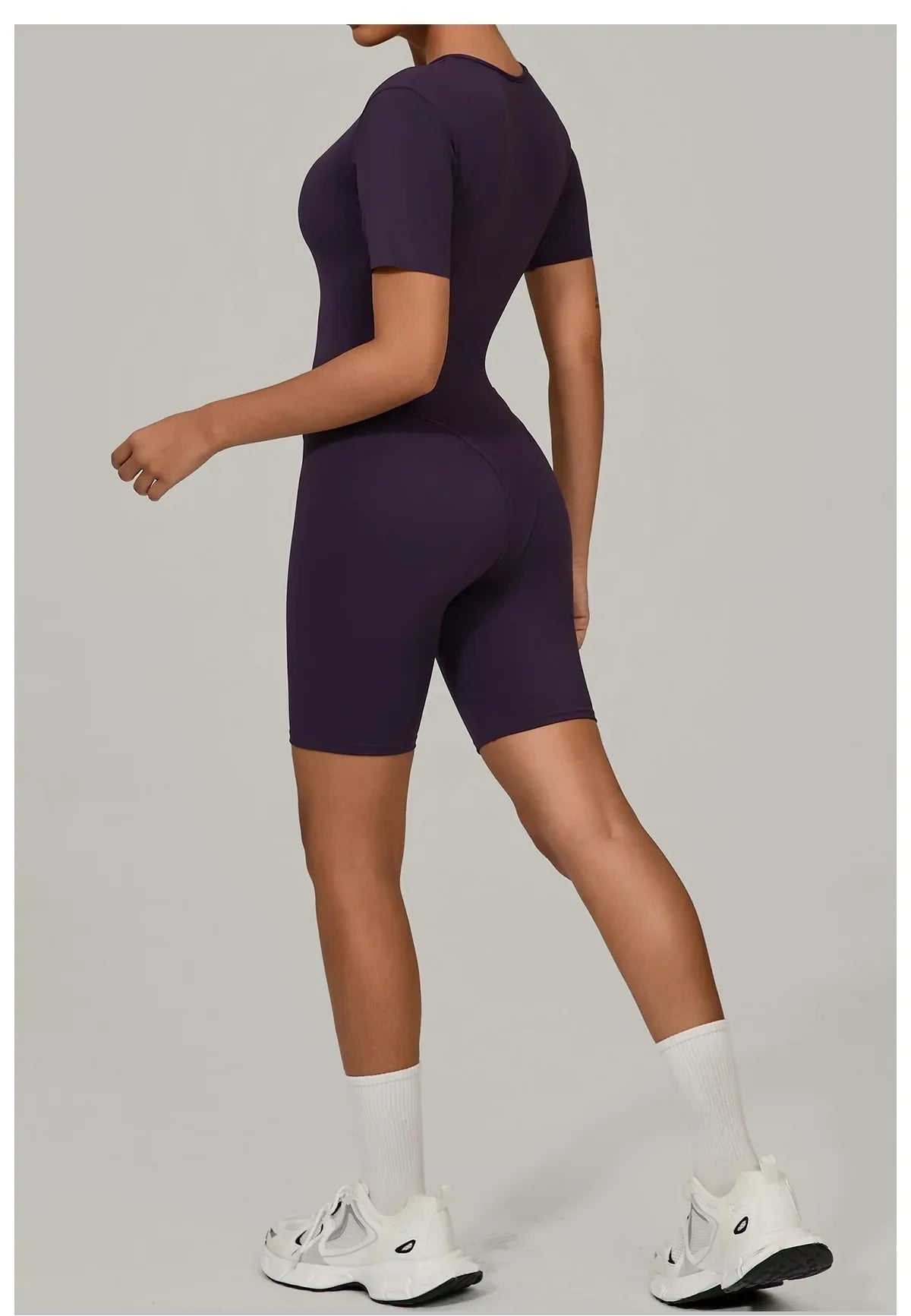 Short Sleeve Summer Romper - Women's Push-Up Yoga Bodysuit