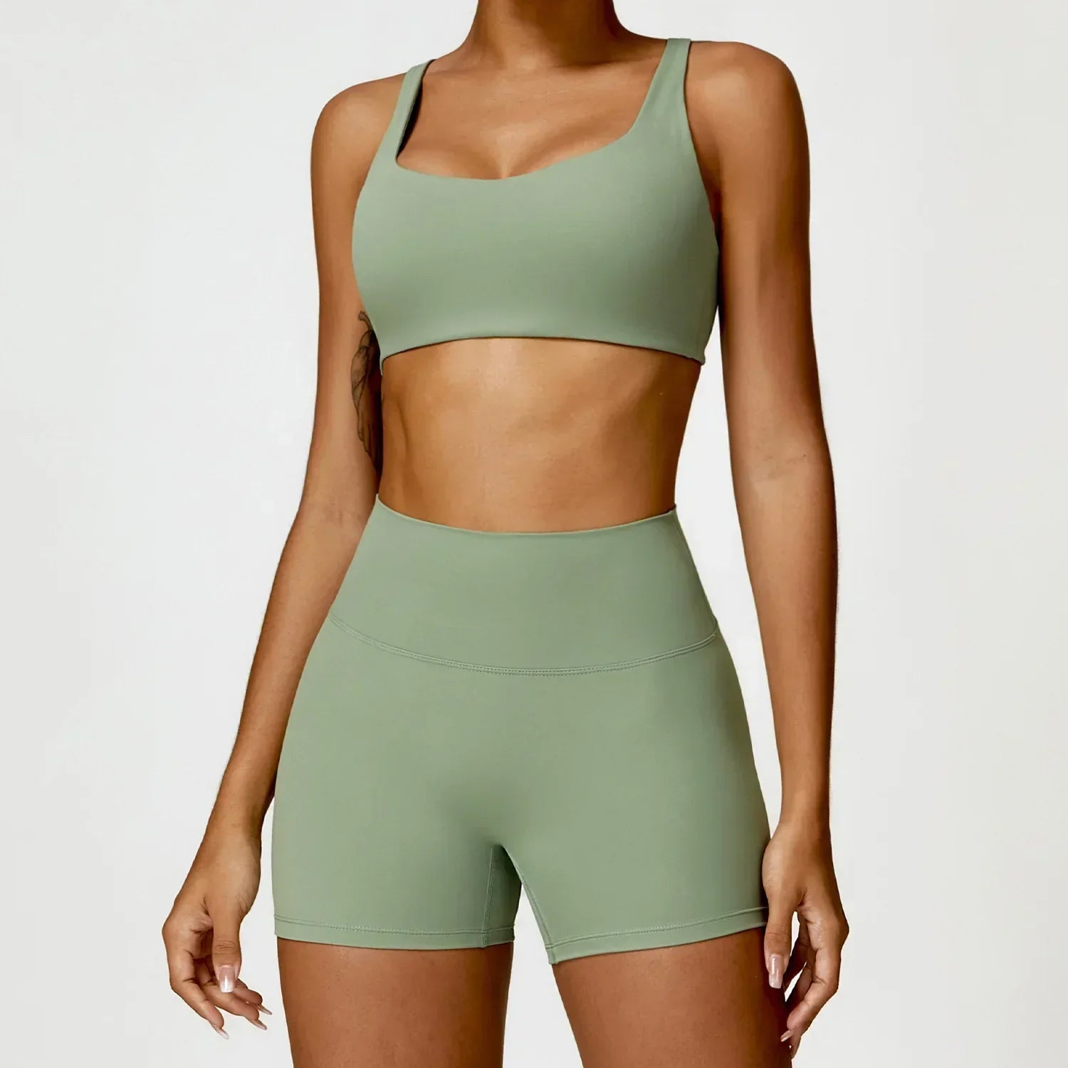 2-Piece Legging & Long Sleeve Set - Women's Yoga Tracksuit