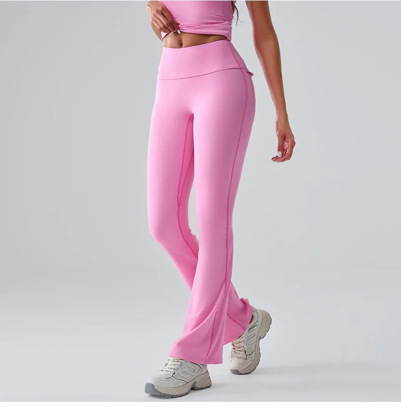 High-Waist Bell-Bottom Yoga Pants - Wide-Leg Flare Leggings