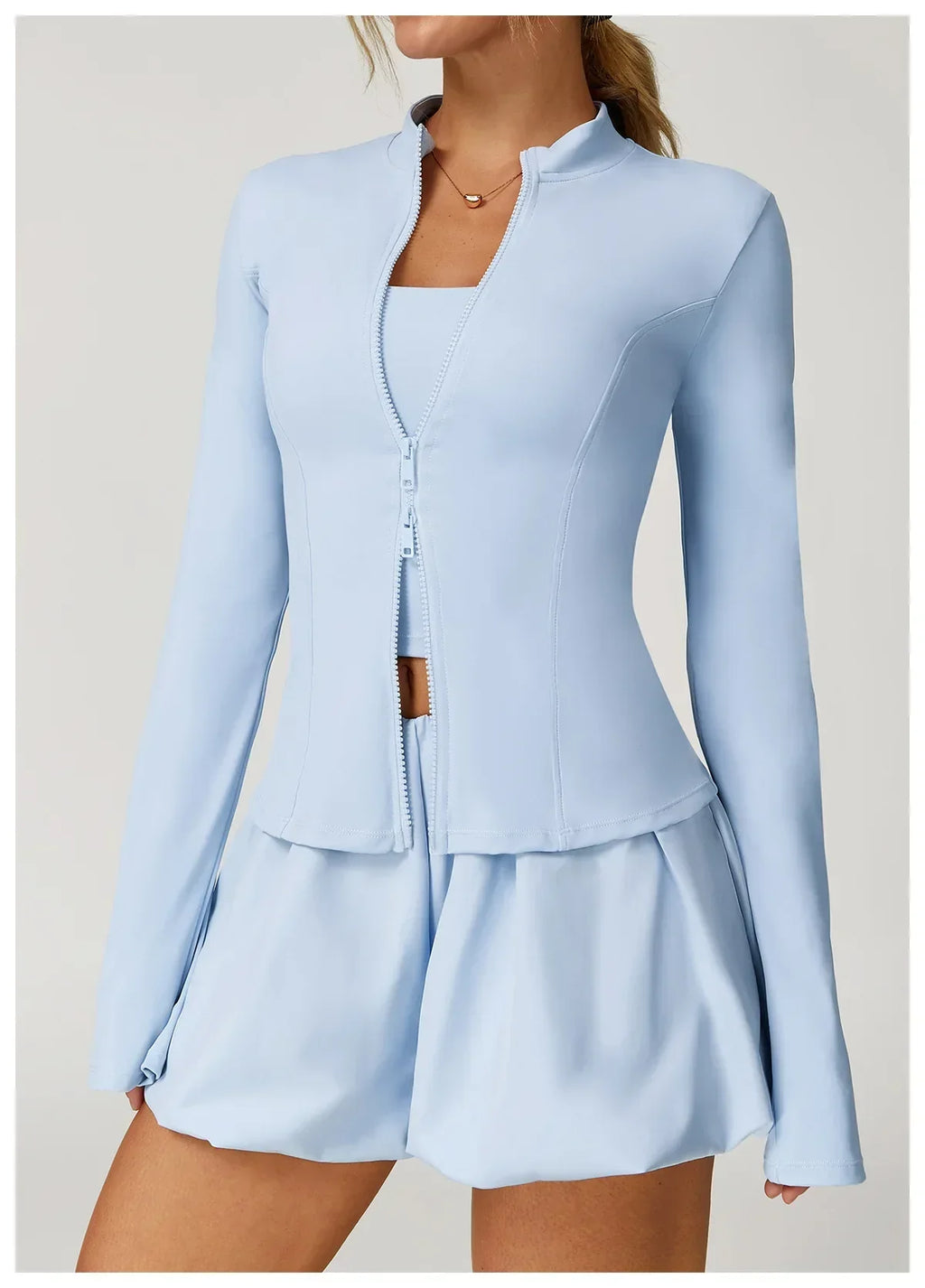 2/3-Piece Yoga Set - Jacket, Bra & Shorts Tracksuit