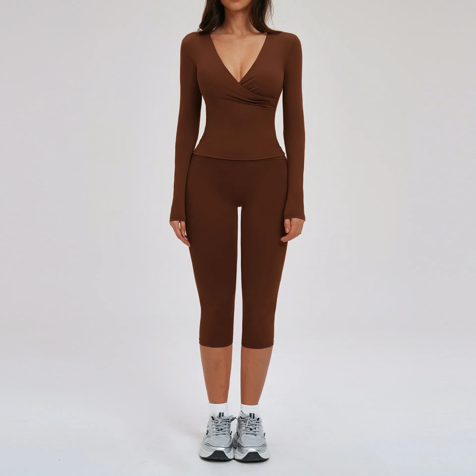 2-Piece Long Sleeve Set - Quick-Dry Yoga & Running Tracksuit