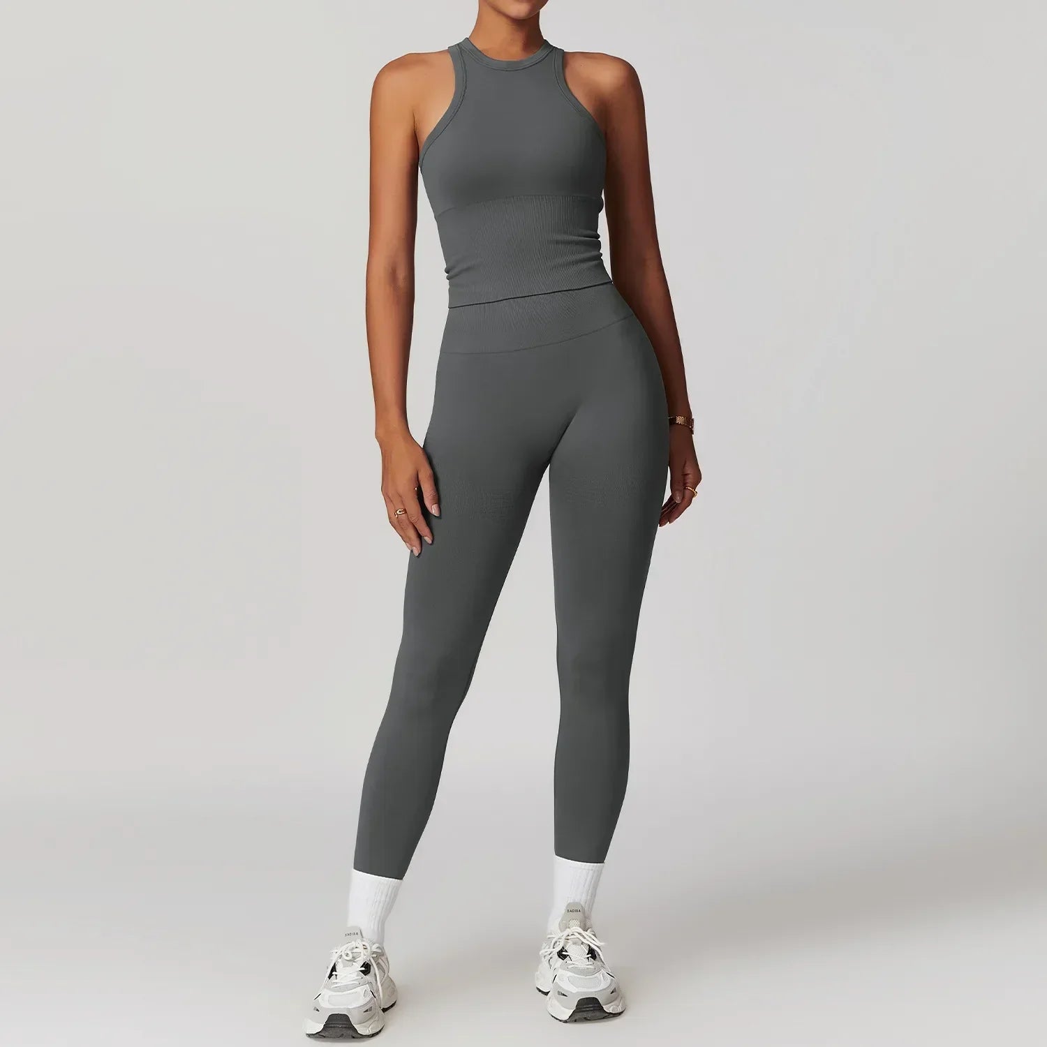 2-Piece Seamless Set - High-Waist Leggings & Top Tracksuit