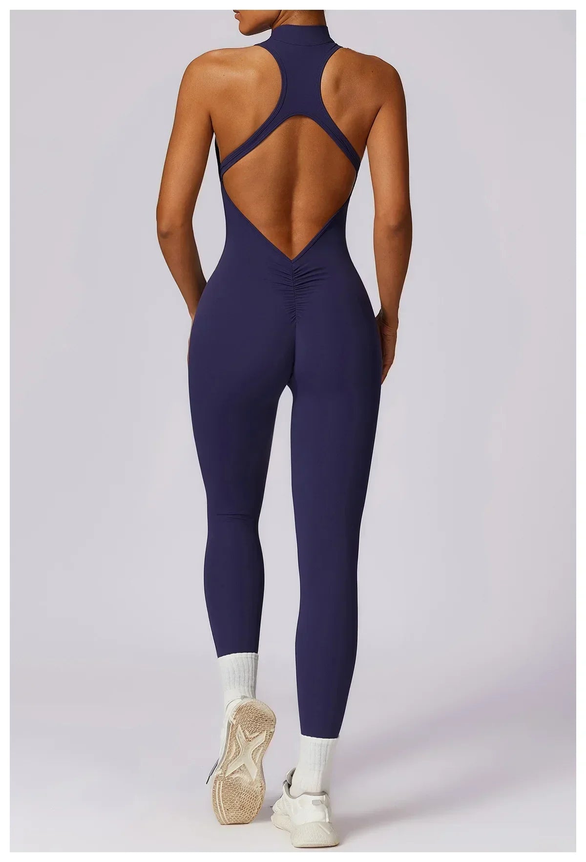 Zip-Front Yoga Jumpsuit - Women's Pilates & Gym Overalls