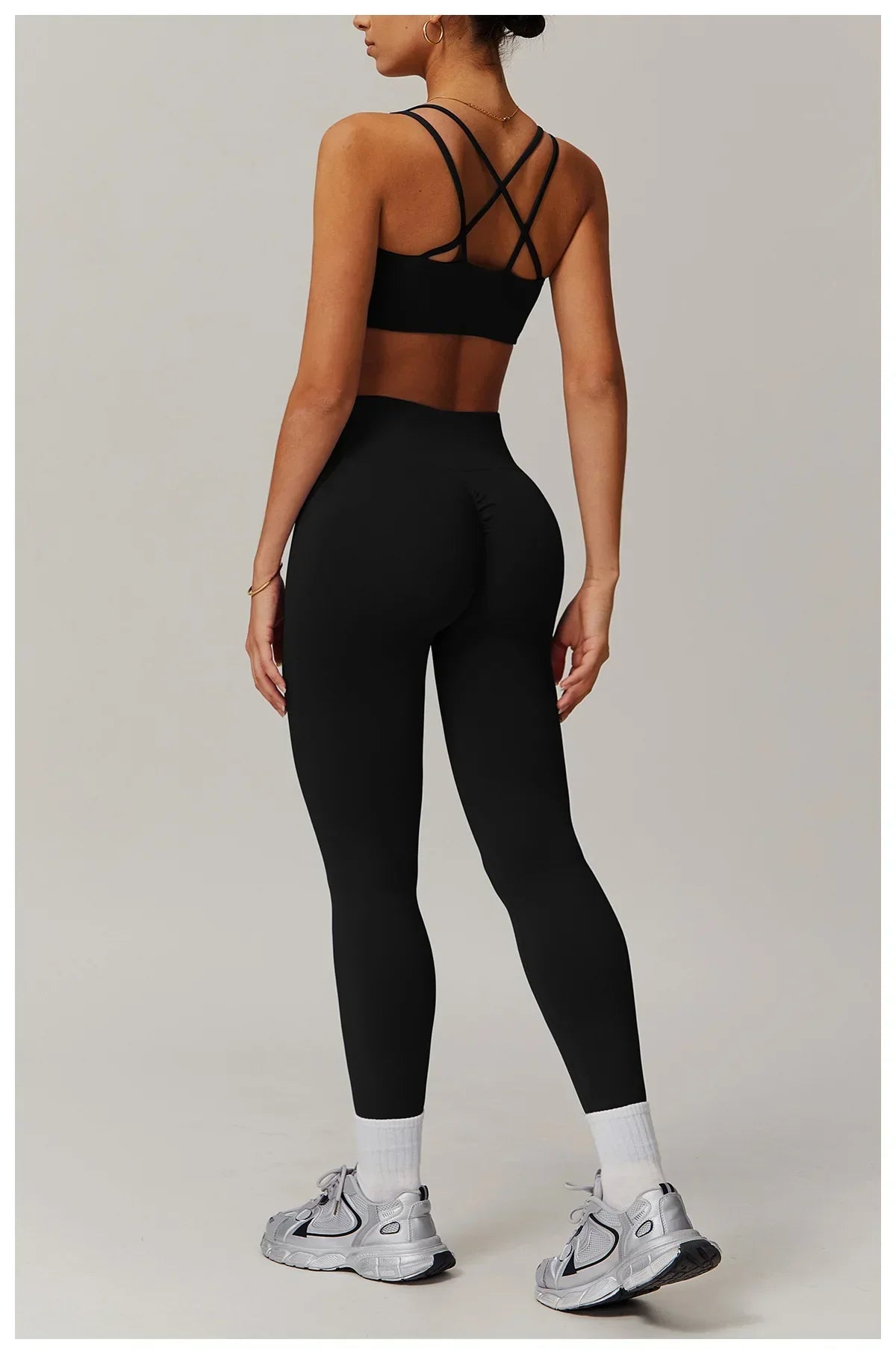 Criss-Cross Back Sports Bra - High-Support Padded Bralette