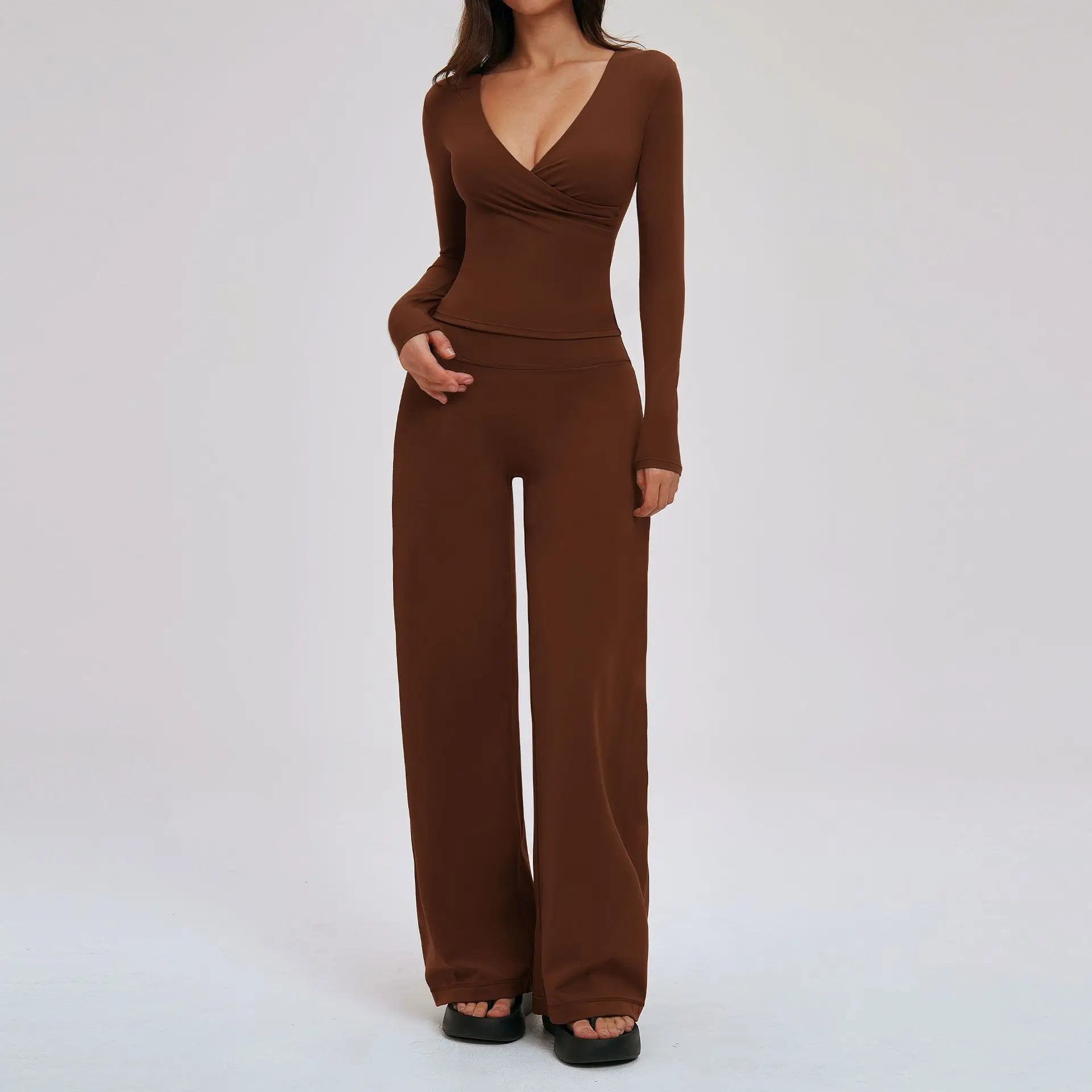 2-Piece Long Sleeve Set - Quick-Dry Yoga & Running Tracksuit